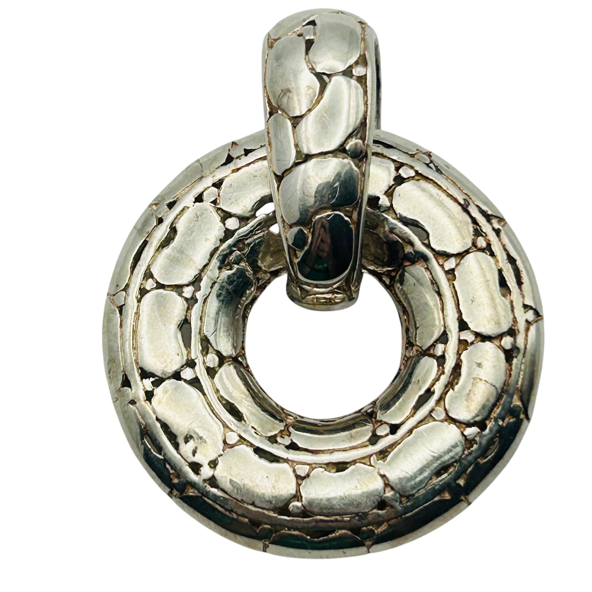 Sterling Textured Round Pendant