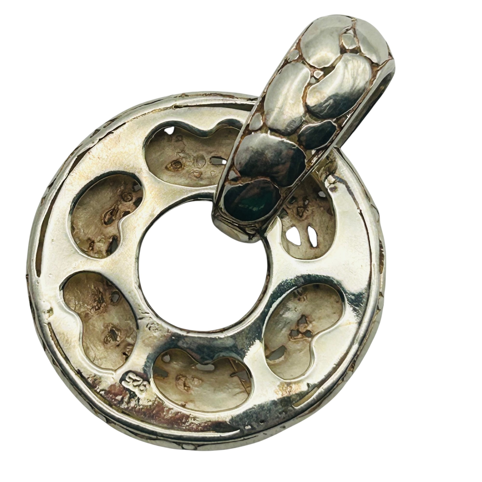 Sterling Textured Round Pendant
