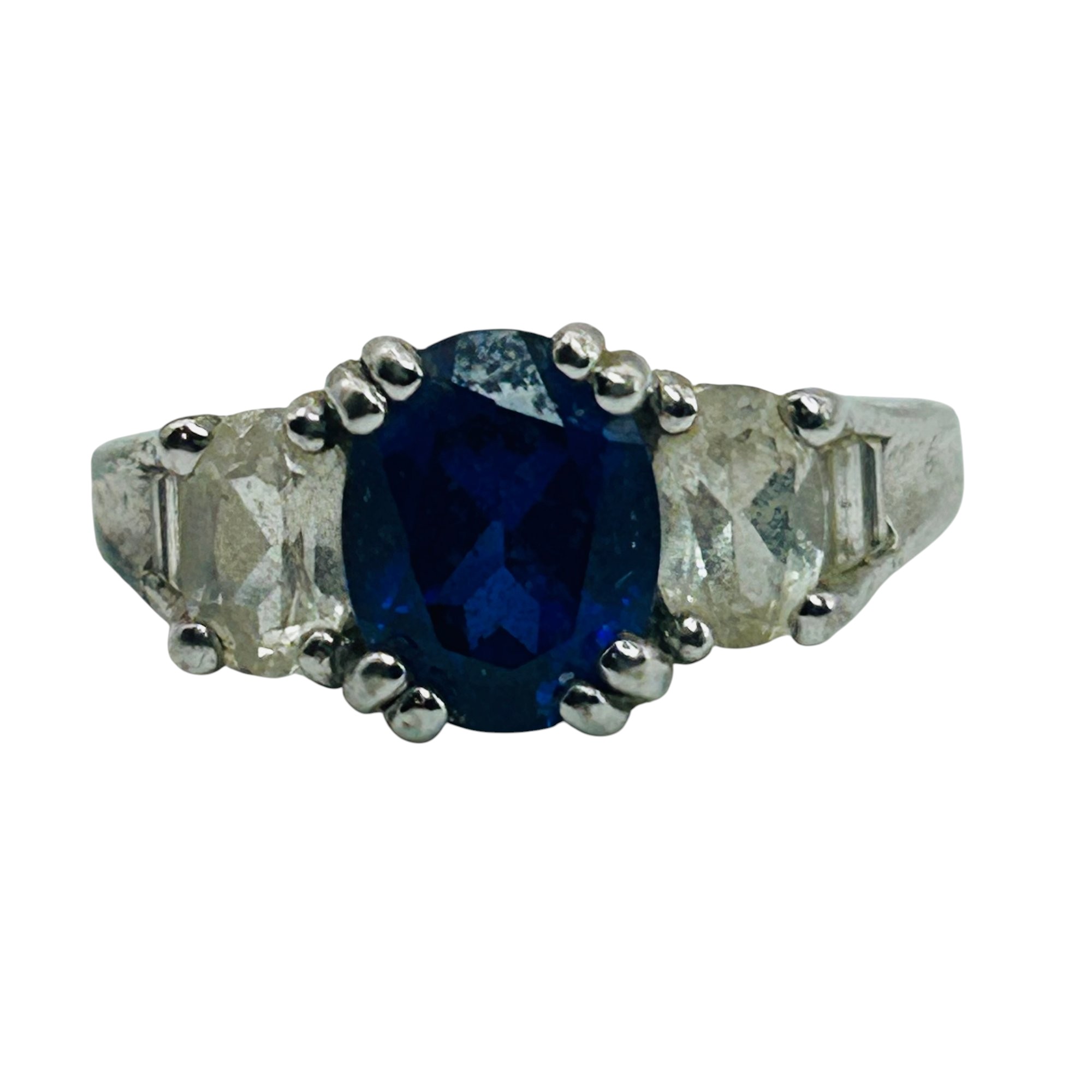 Sterling Sapphire Topaz Ring Sz 7