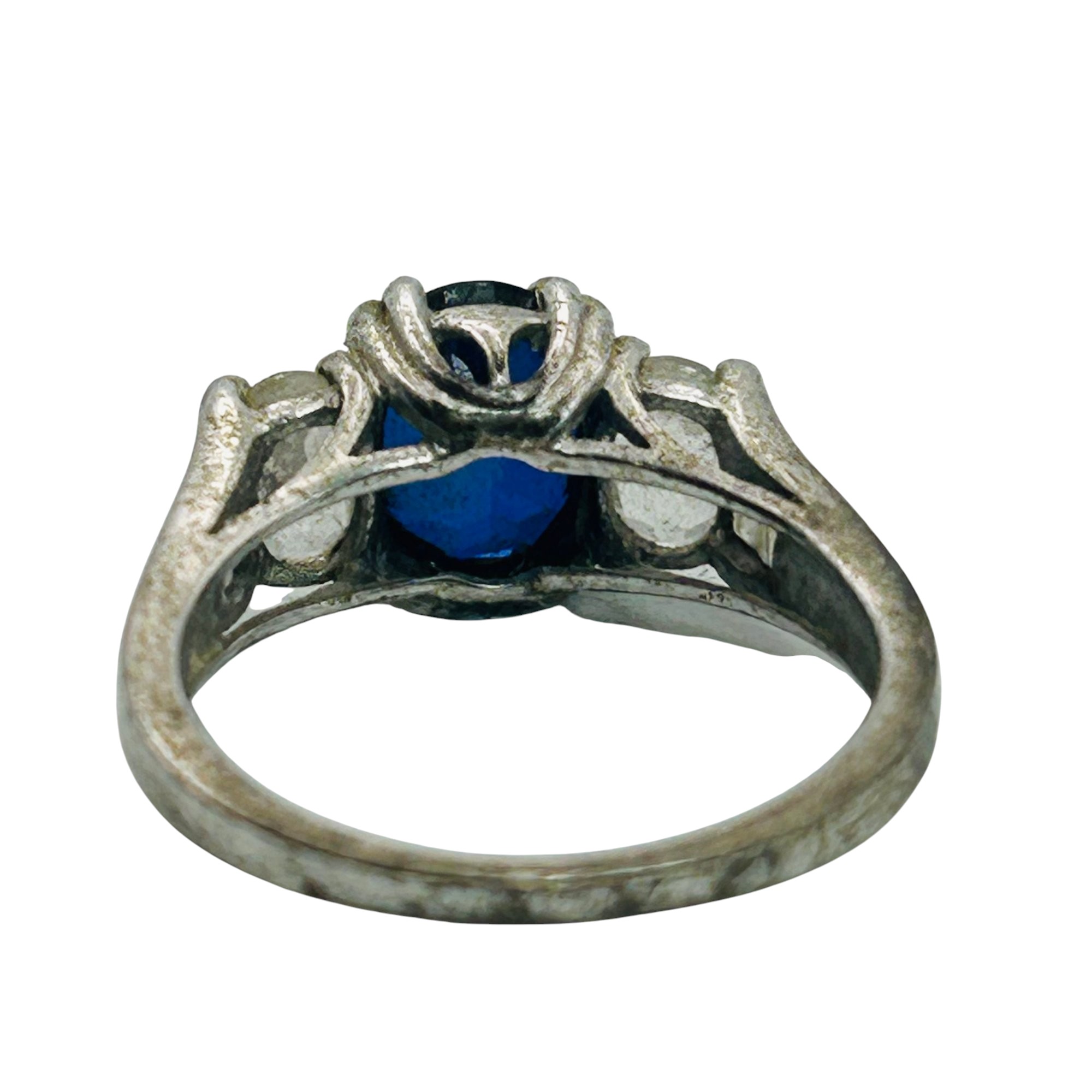 Sterling Sapphire Topaz Ring Sz 7