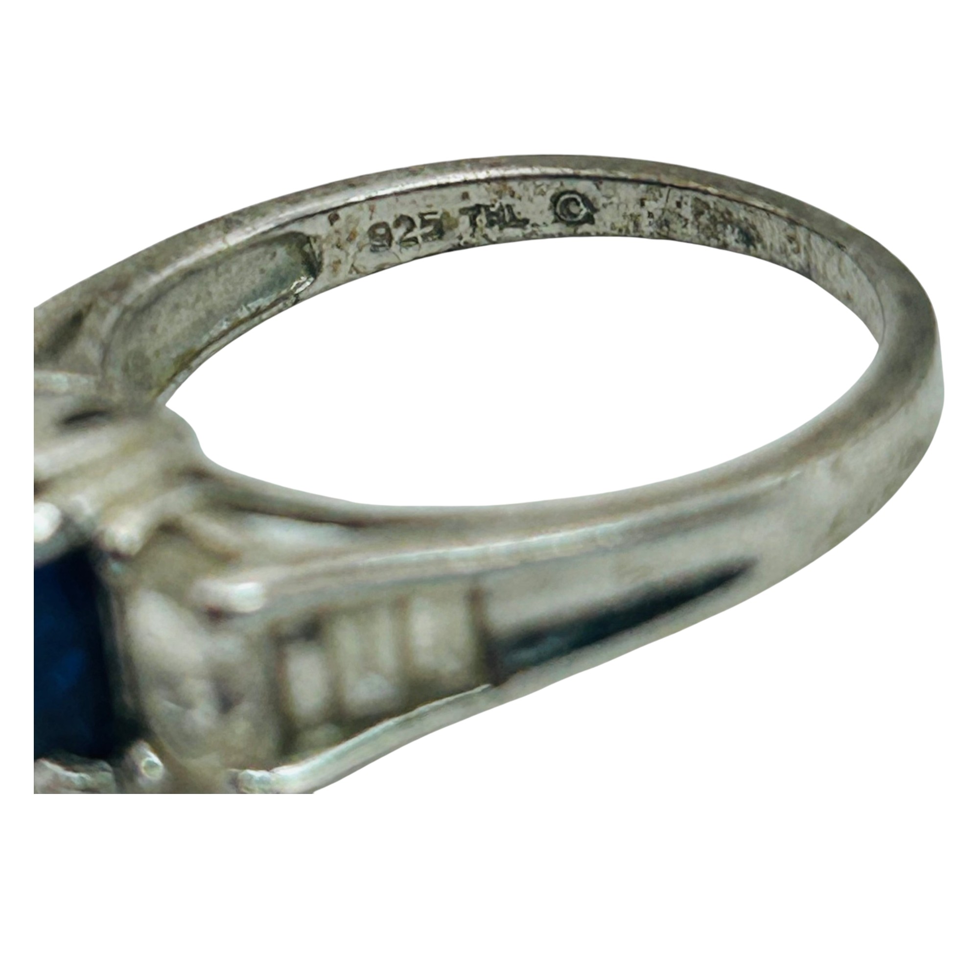Sterling Sapphire Topaz Ring Sz 7