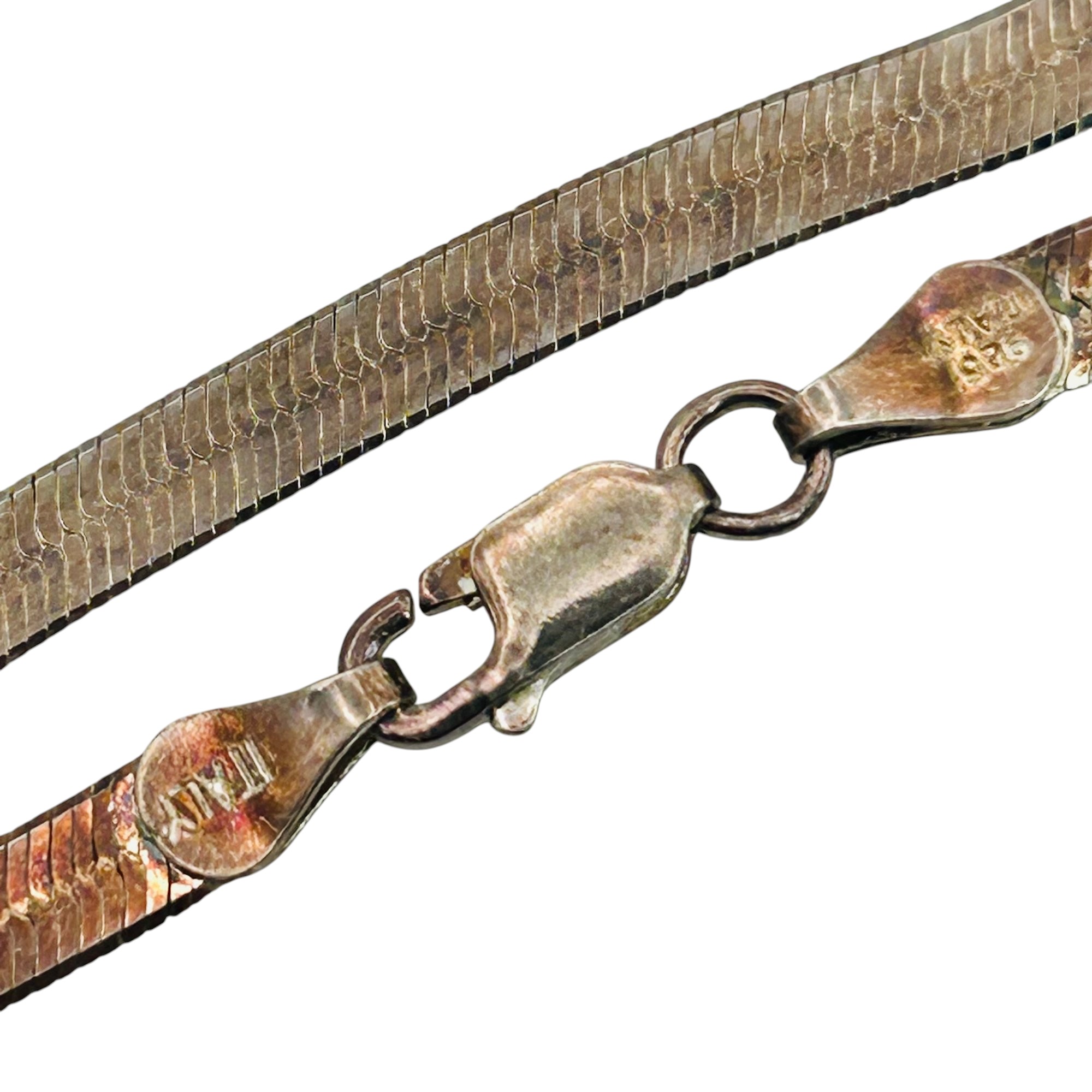 Italy Sterling Flat Snake Chain Necklace