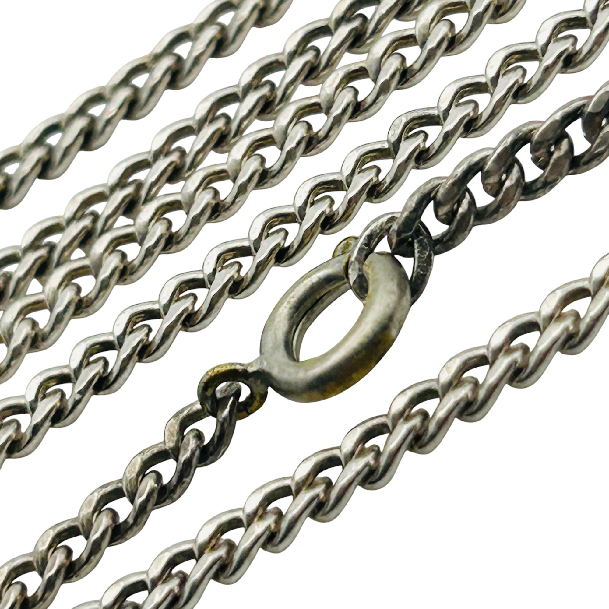 Sterling Curb Chain Long Necklace