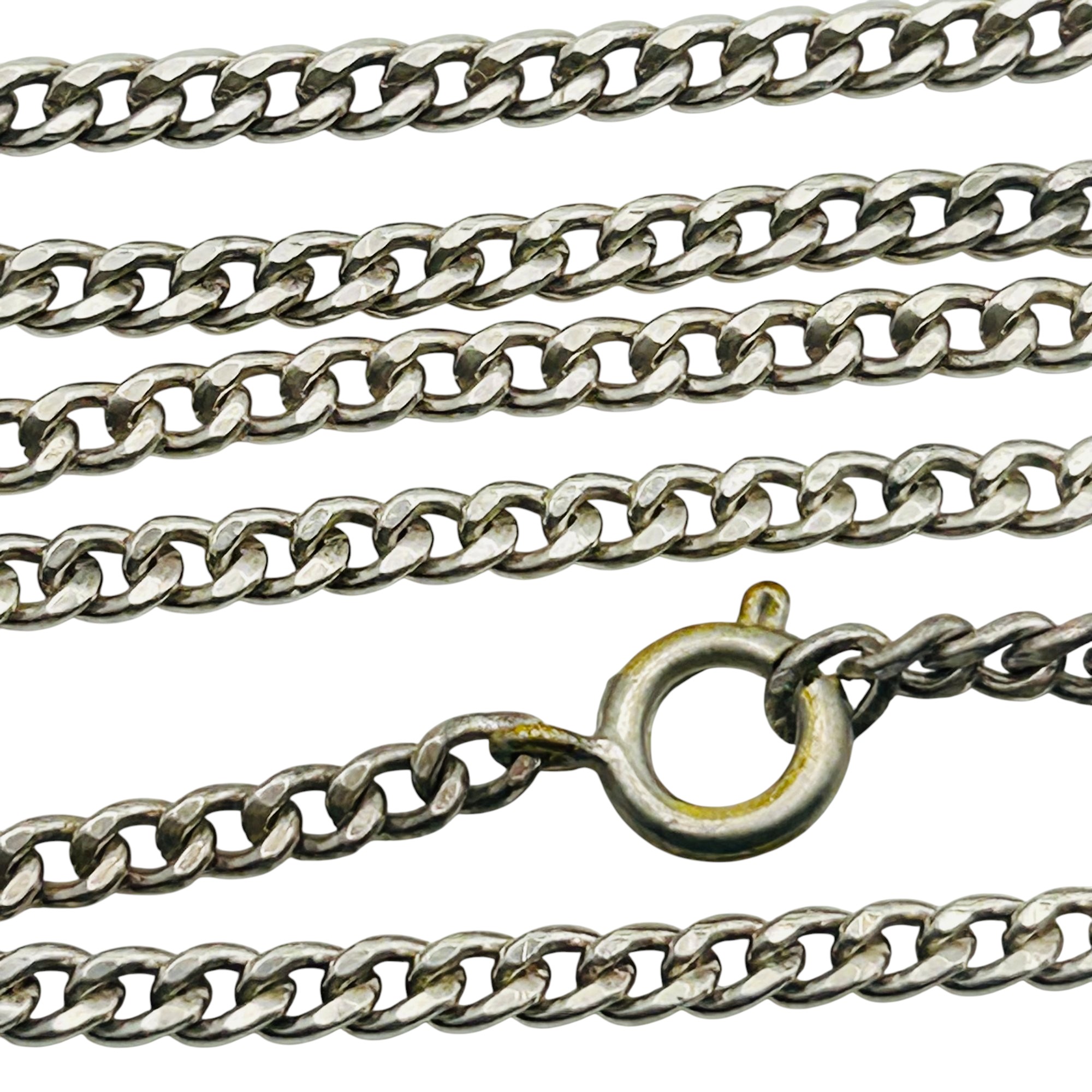 Sterling Curb Chain Long Necklace