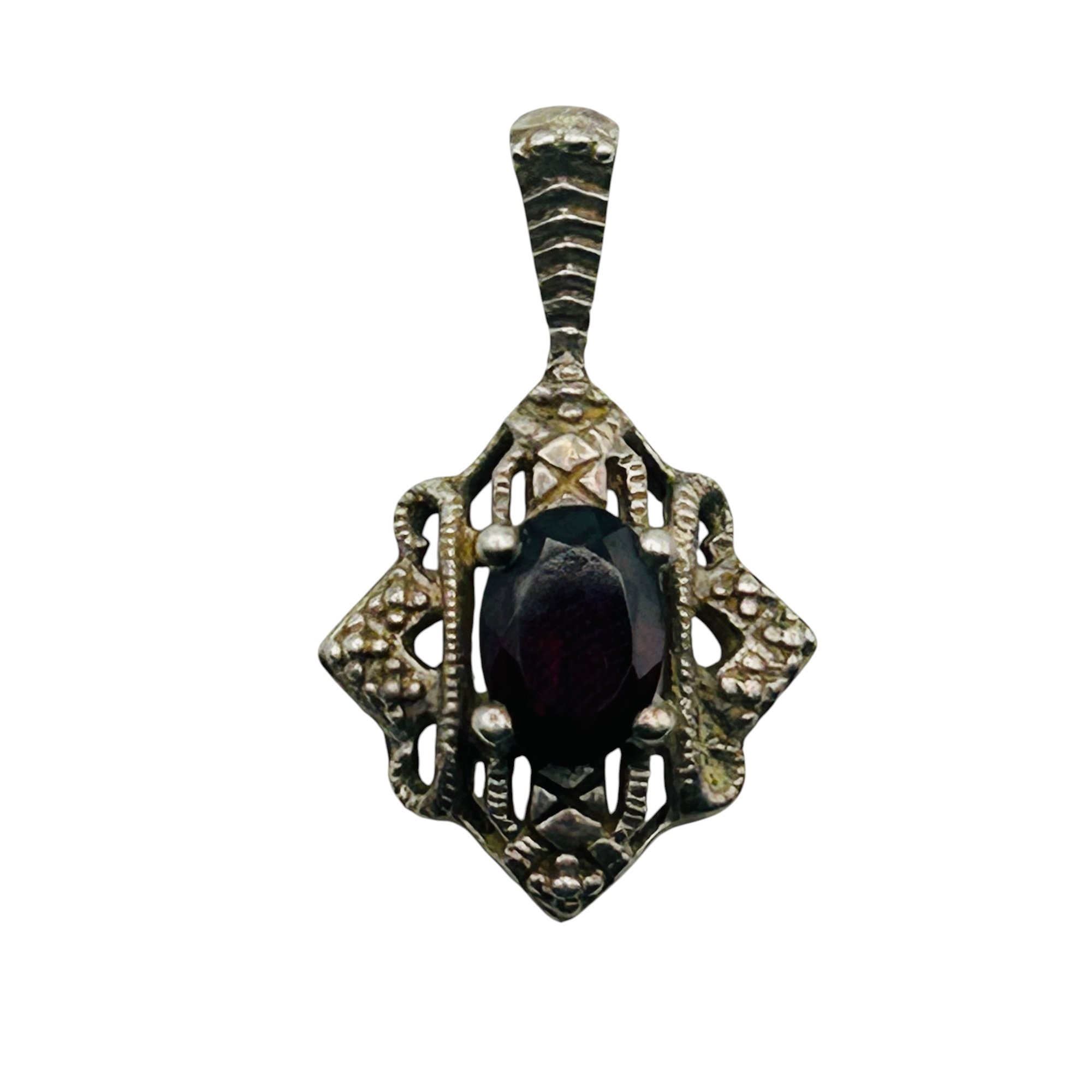 Avon Sterling Garnet Pendant