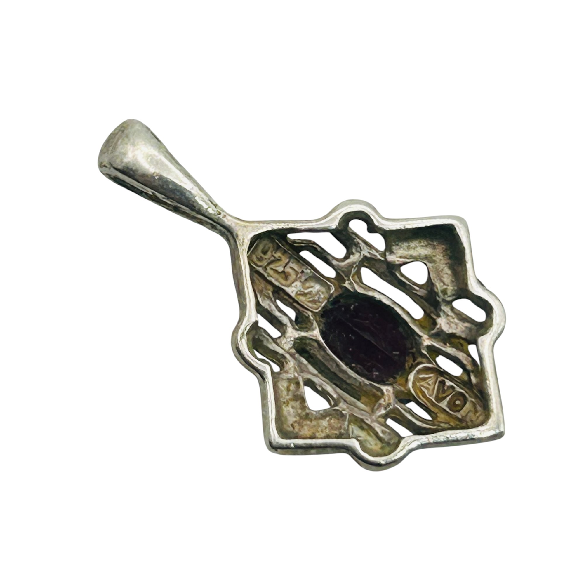 Avon Sterling Garnet Pendant