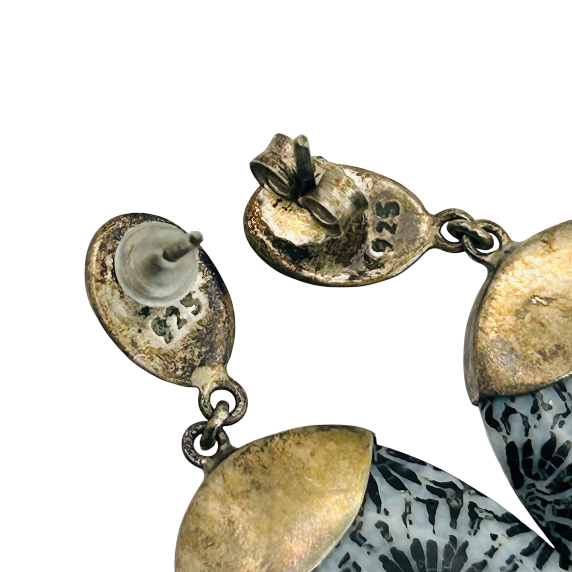 Sterling Fossil Coral Earrings
