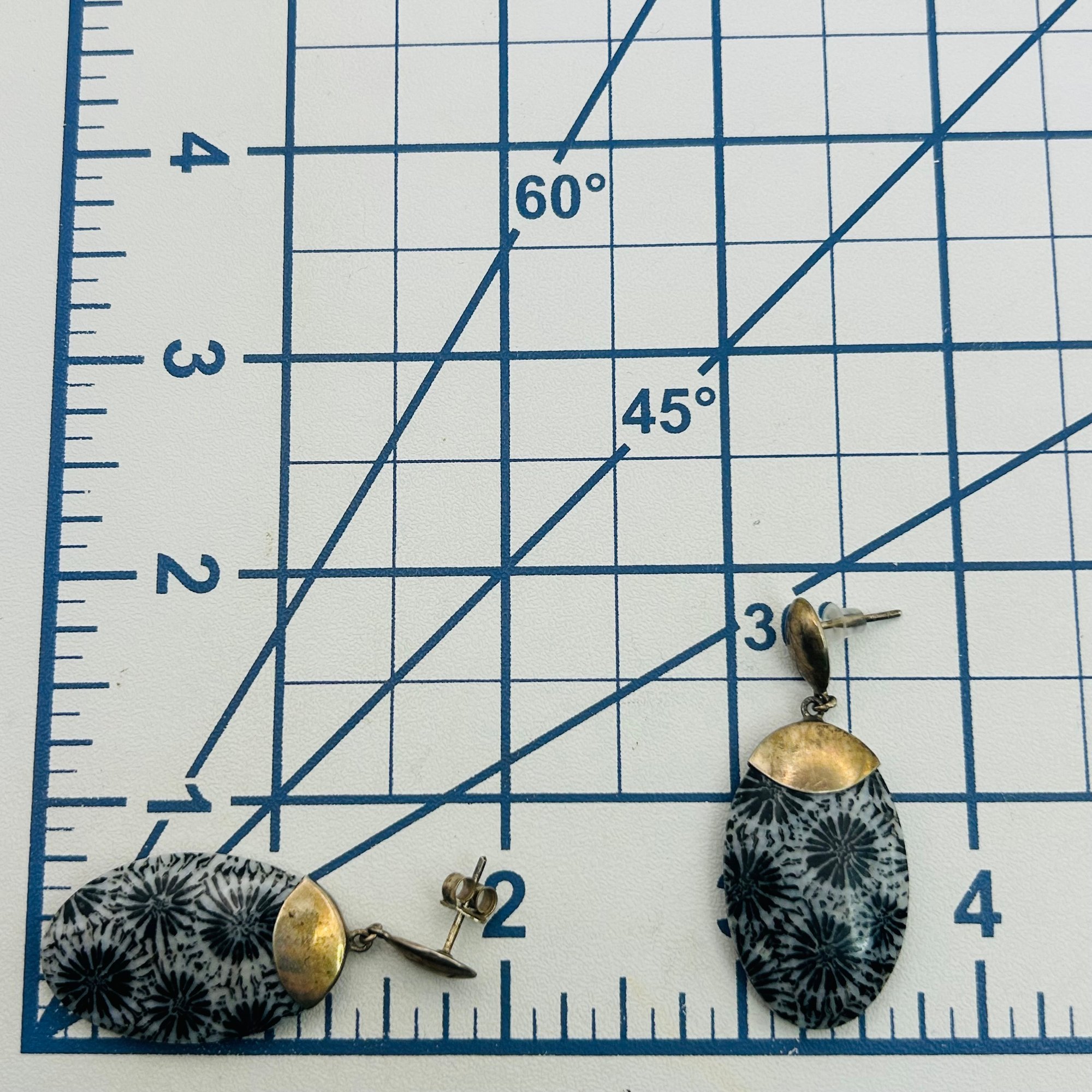 Sterling Fossil Coral Earrings