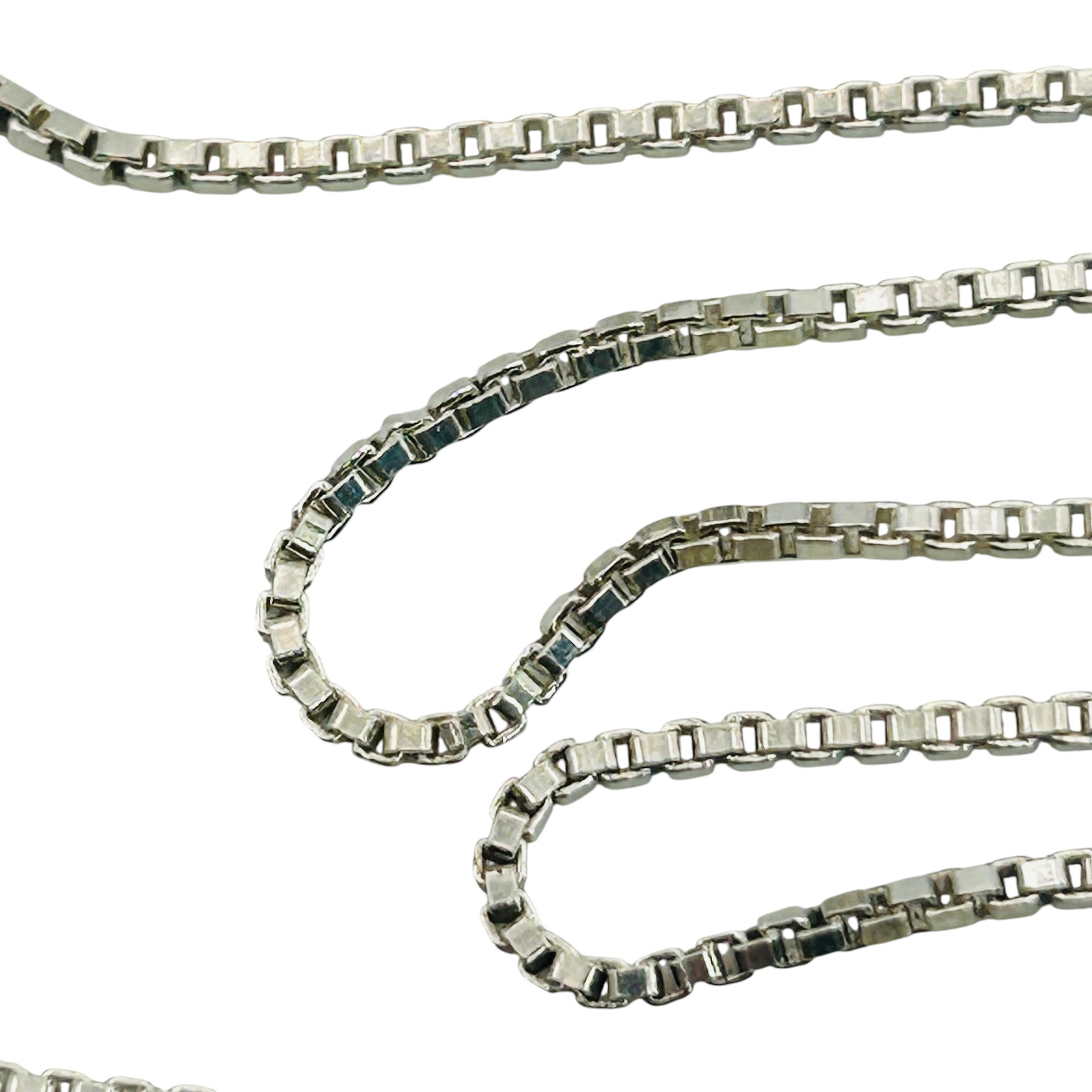 Signed Italy Sterling Box Chain Necklace