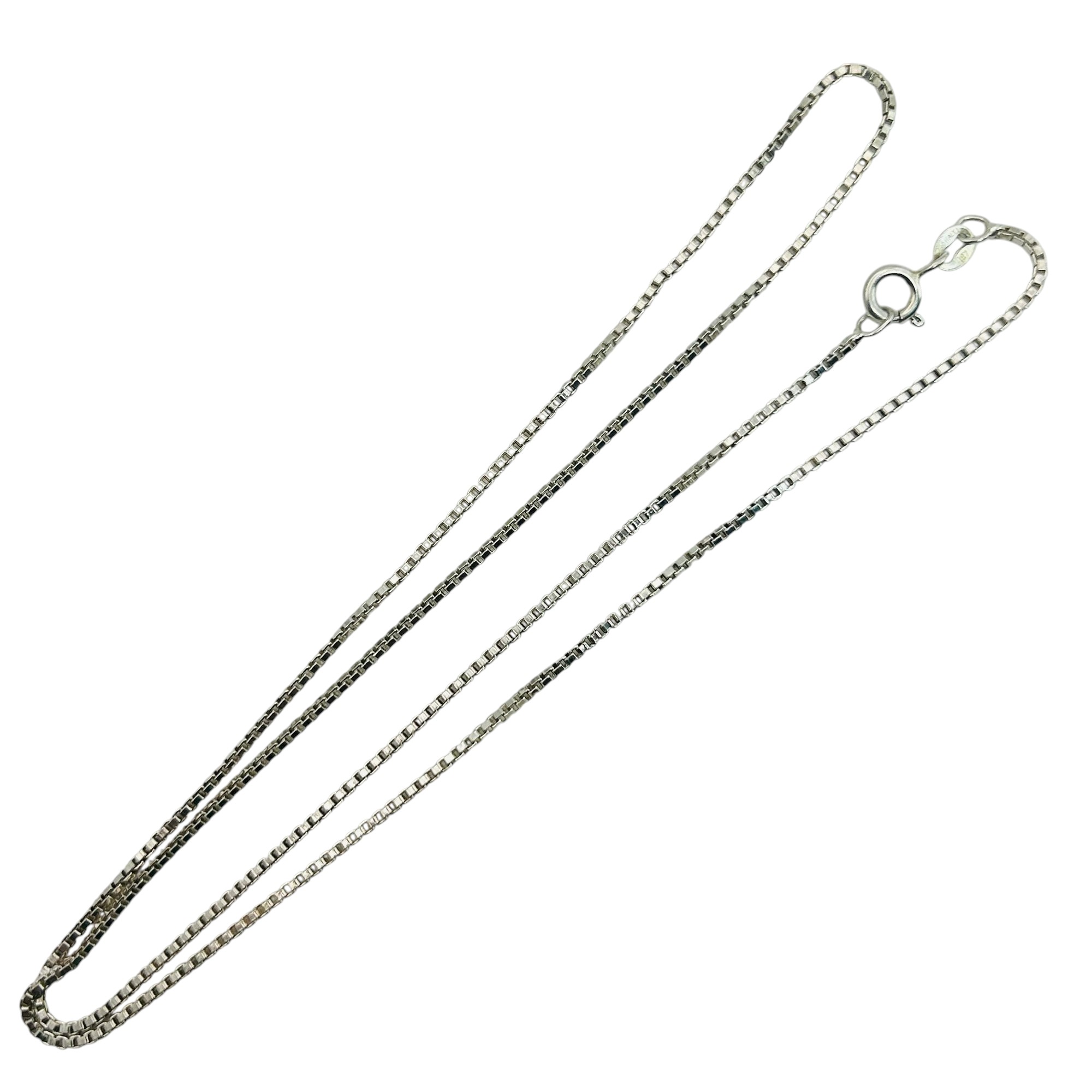 Signed Italy Sterling Box Chain Necklace