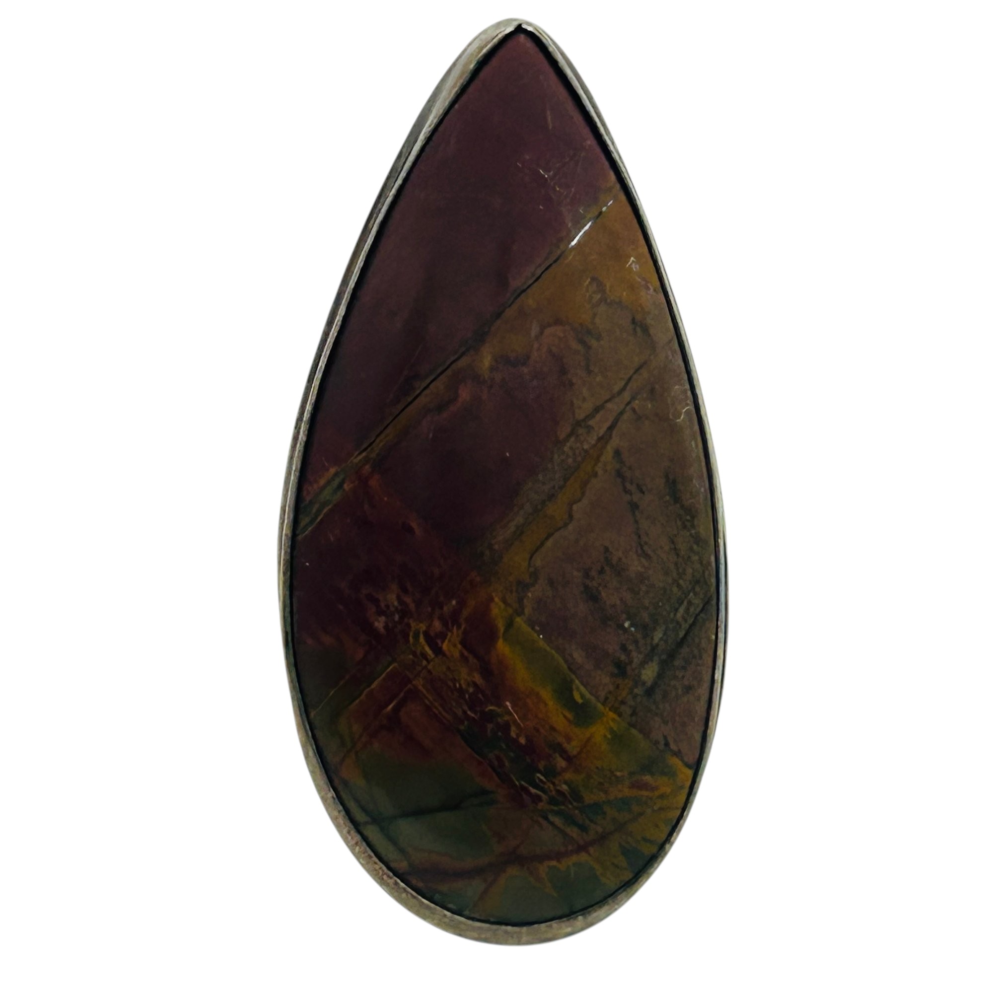 Sterling Jasper Tear Drop Ring Sz 8