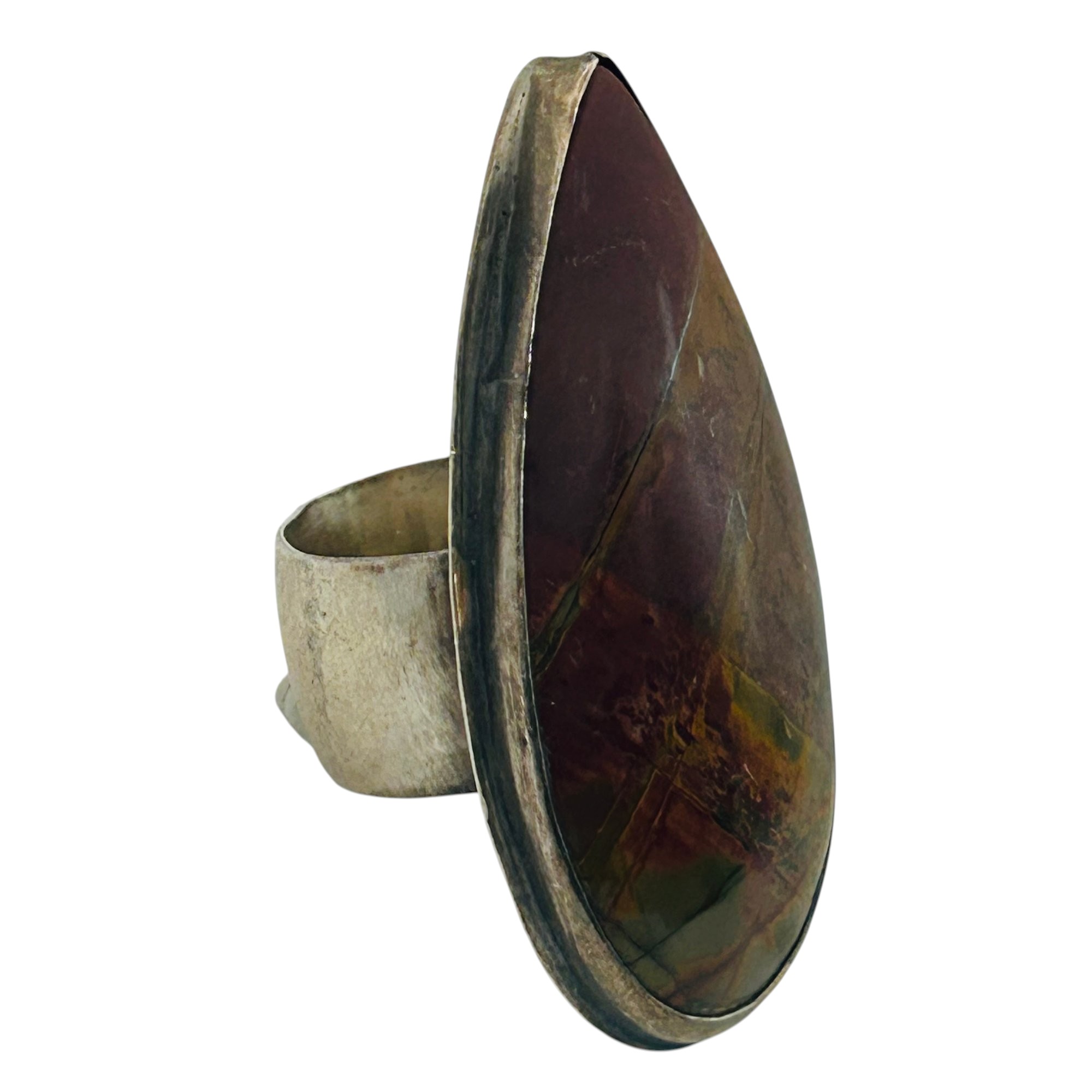 Sterling Jasper Tear Drop Ring Sz 8