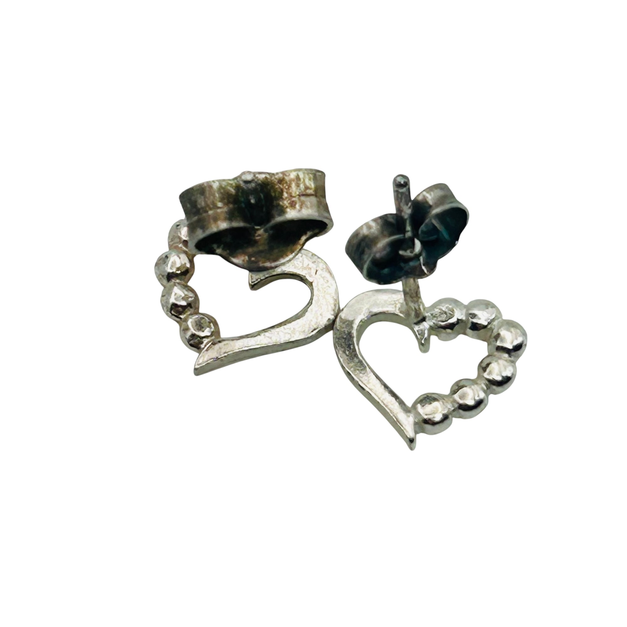 Sterling Clear Stone Heart Earrings