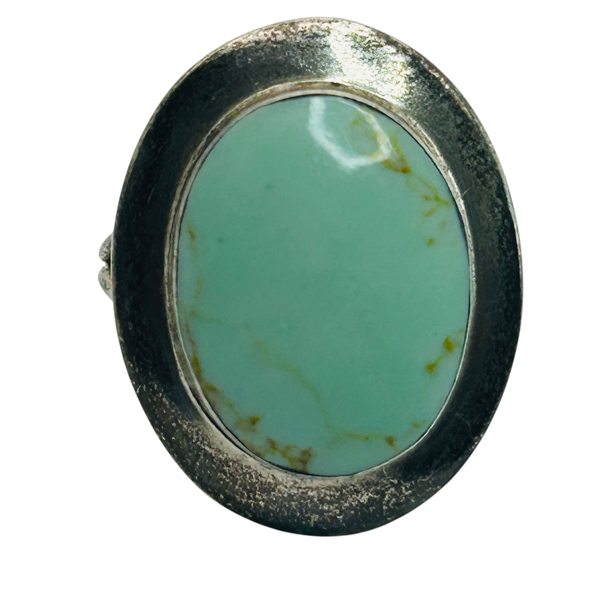 Sterling Turquoise Oval Ring Sz 8.5