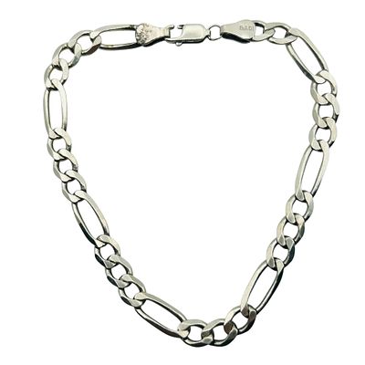 Signed Mexico Sterling Figaro Bracelet. signed GADI Mexico Sterling figaro bracelet 9.1g