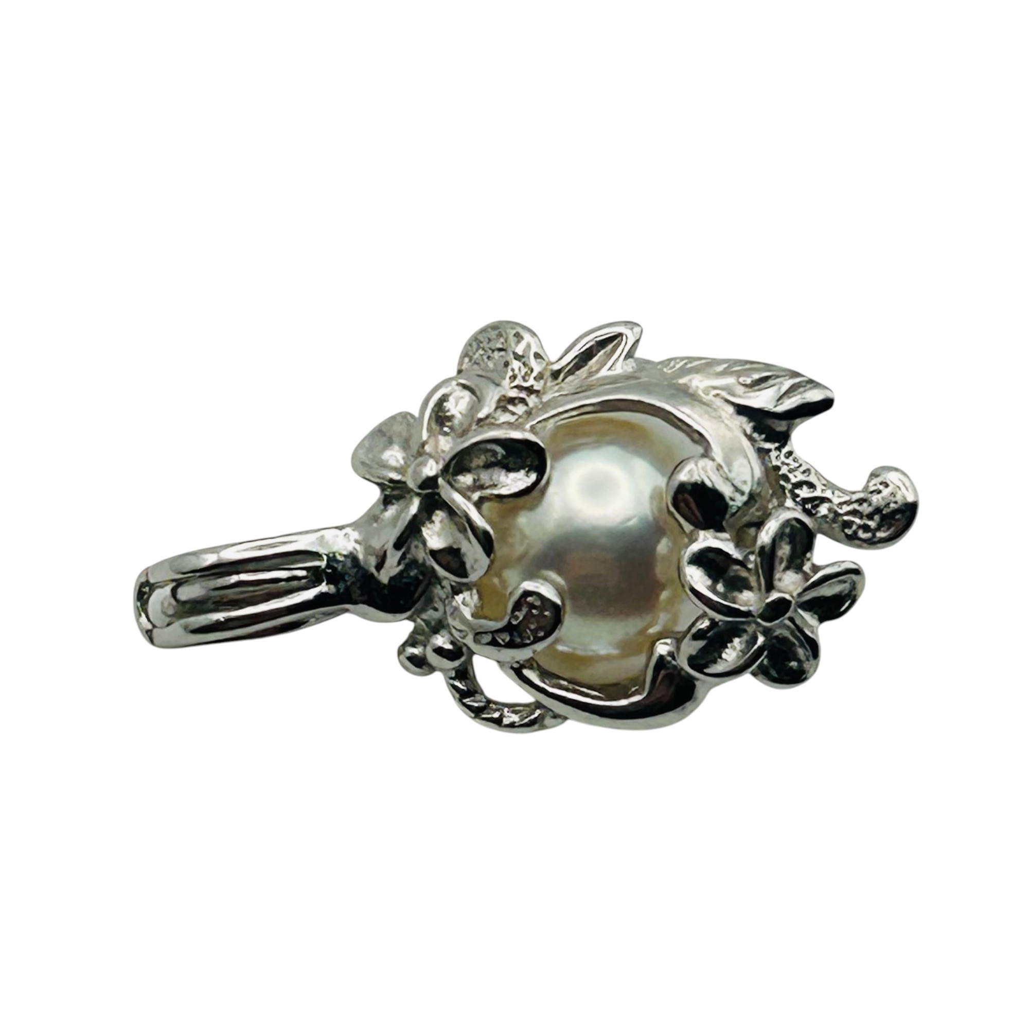 Sterling Removable Pearl Flower Pendant