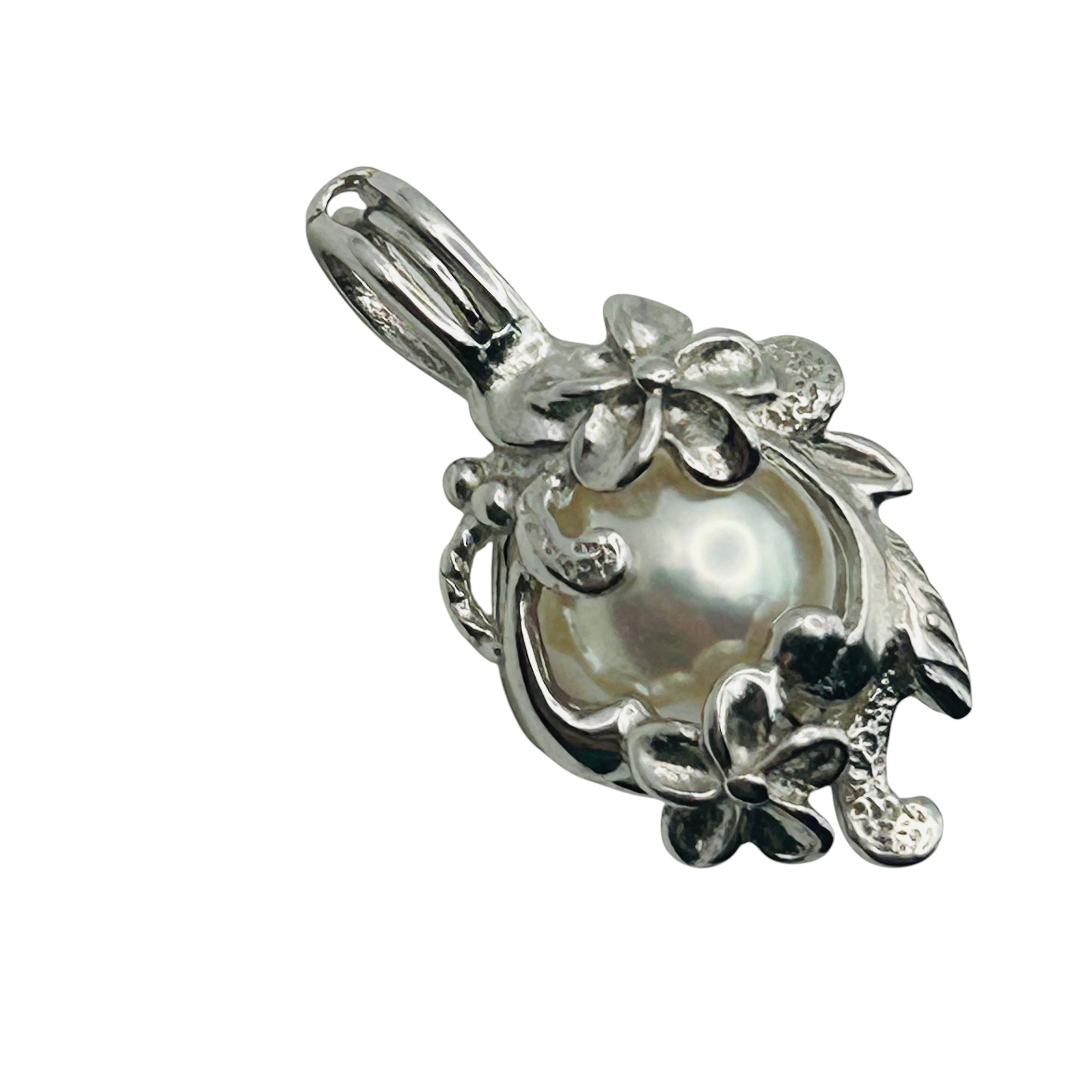 Sterling Removable Pearl Flower Pendant