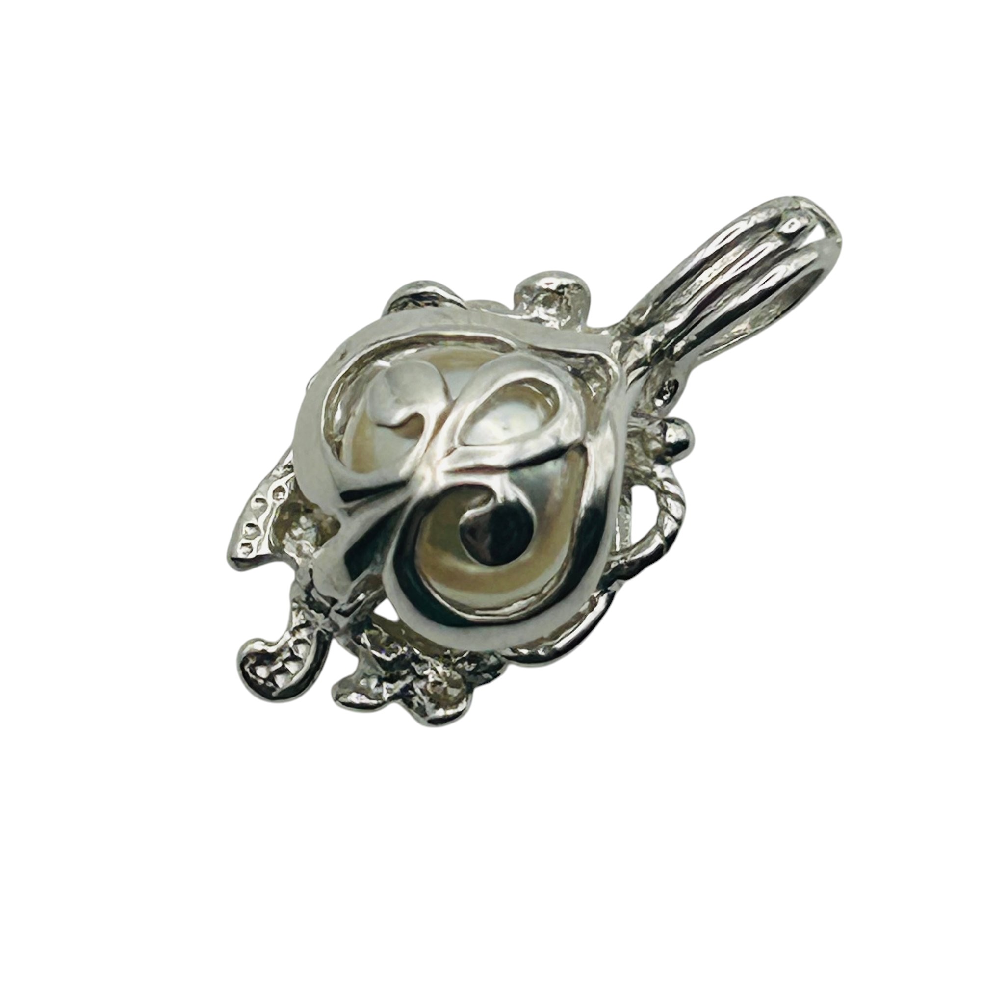 Sterling Removable Pearl Flower Pendant