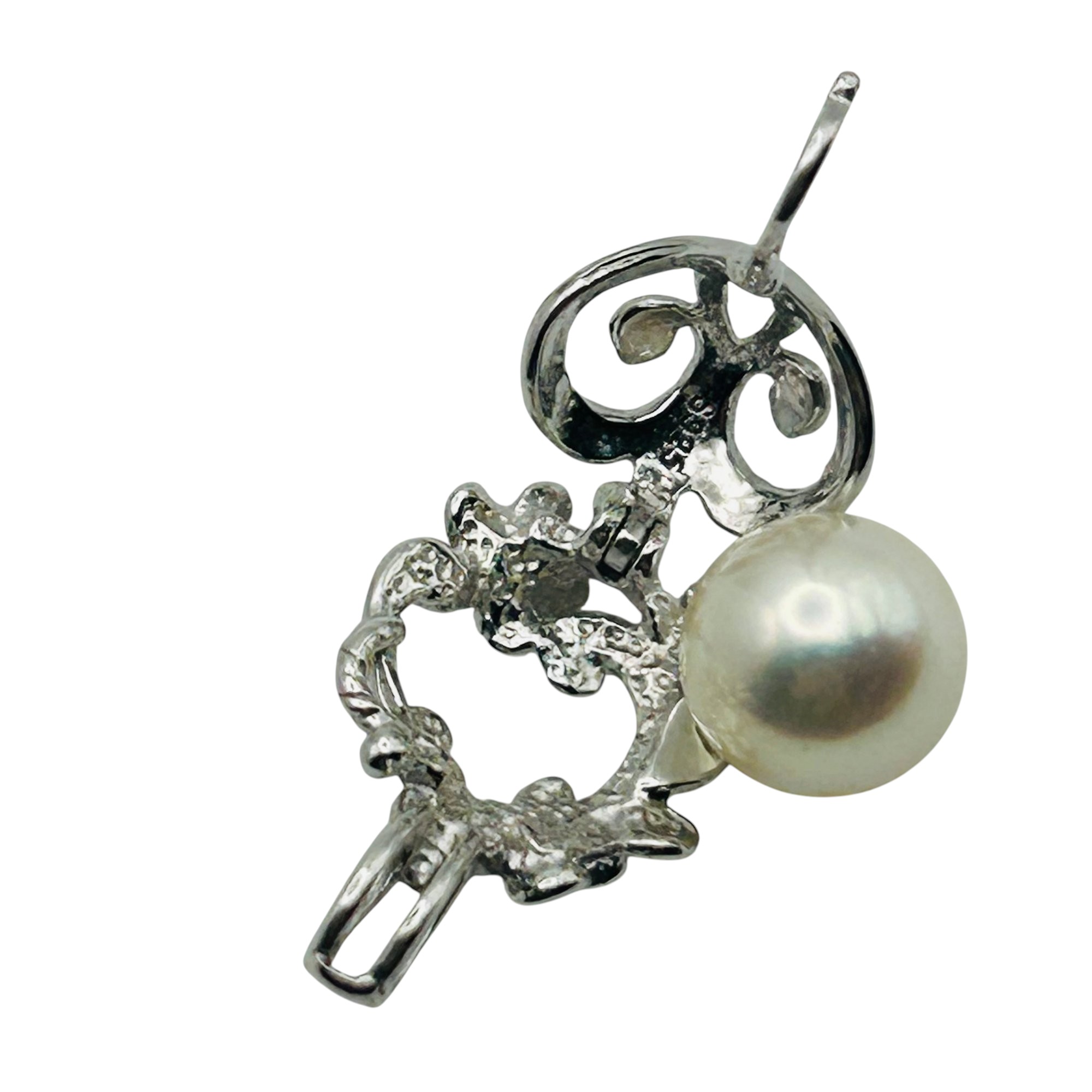Sterling Removable Pearl Flower Pendant
