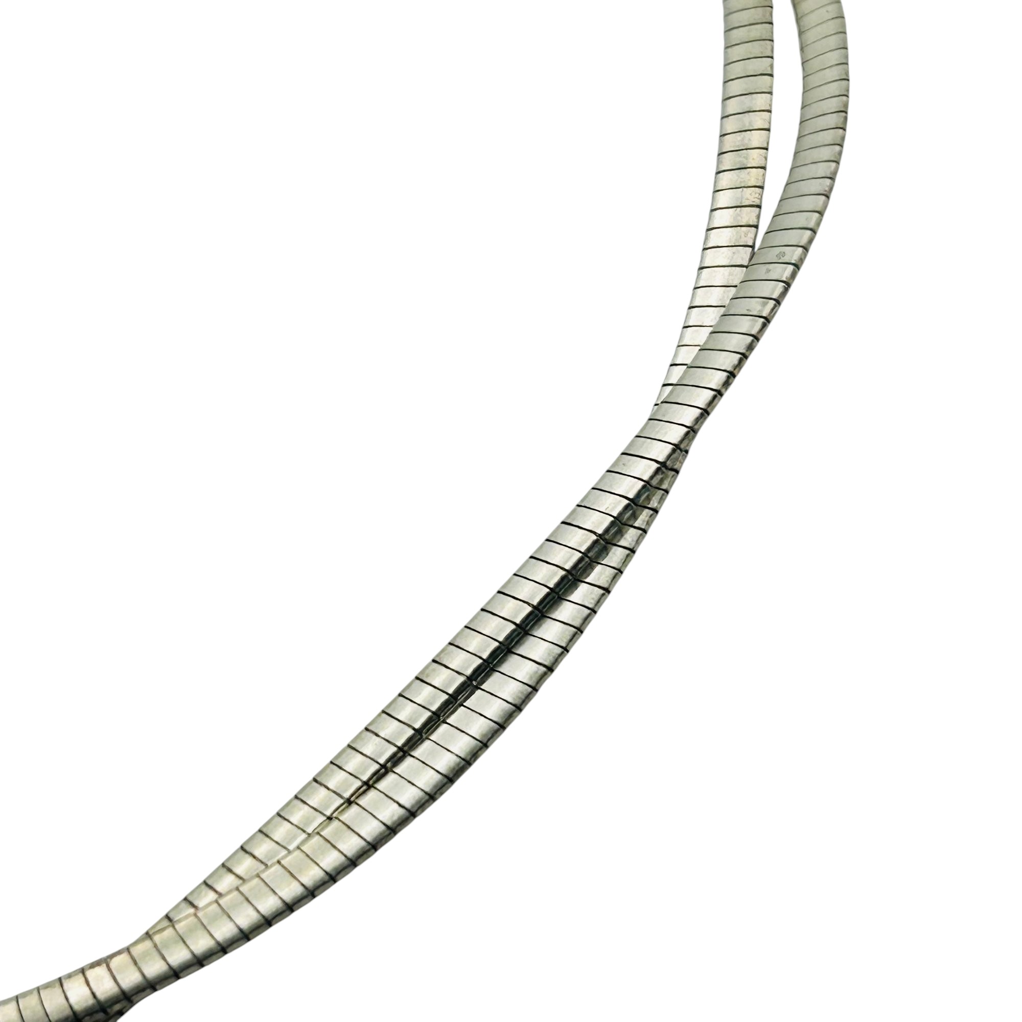 Signed Italy Sterling Flat Snake Chain Necklace