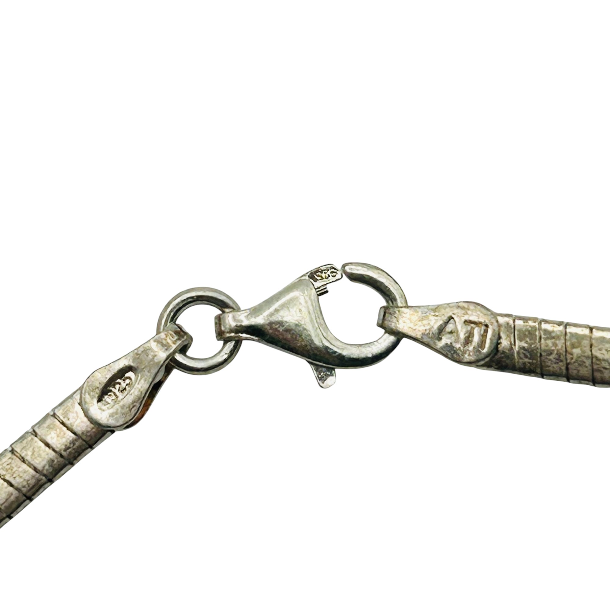 Signed Italy Sterling Flat Snake Chain Necklace