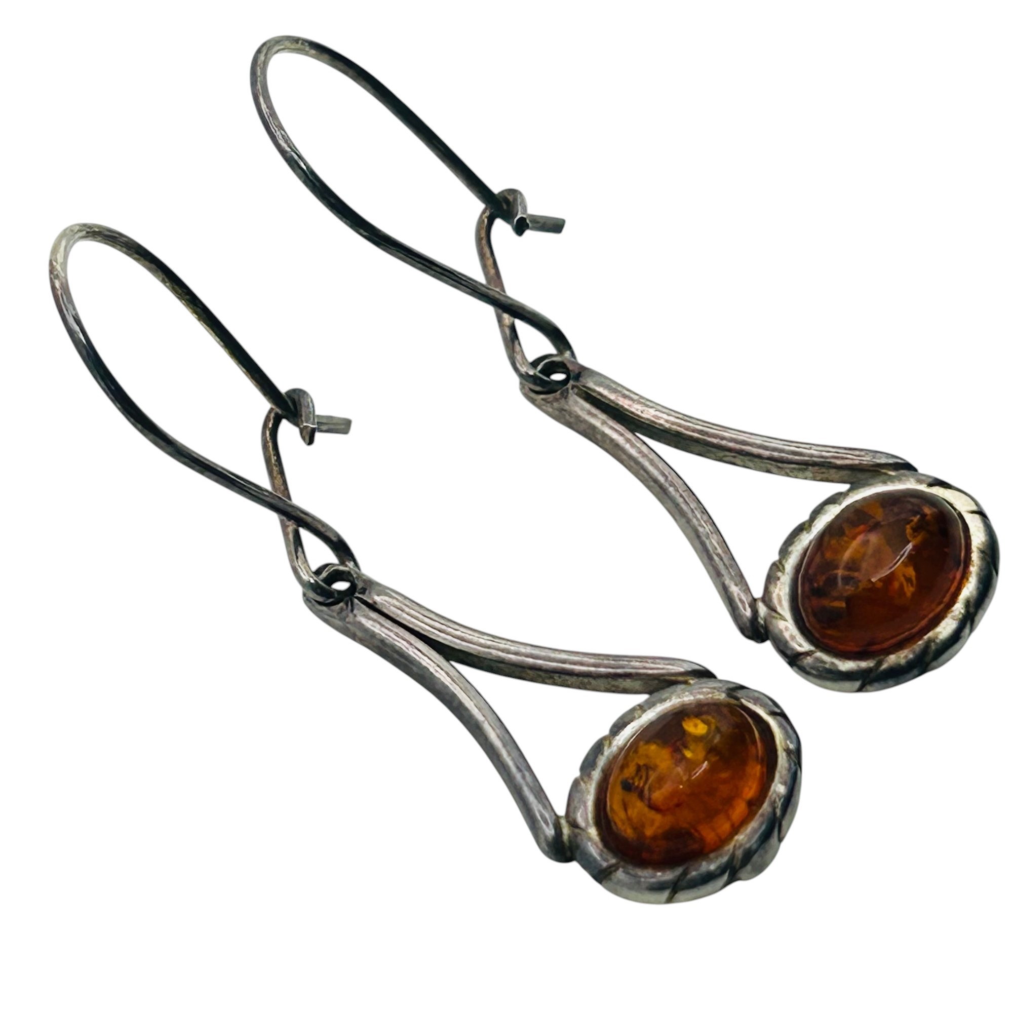 Sterling Amber Earrings