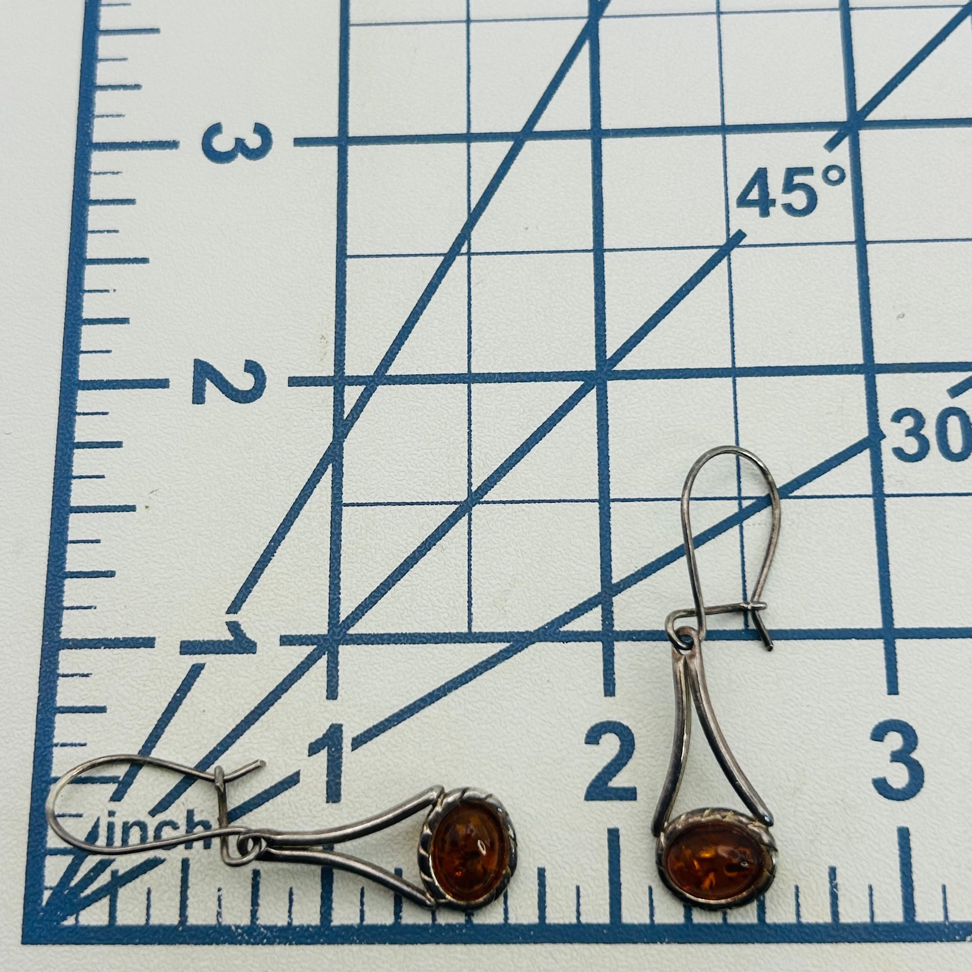 Sterling Amber Earrings