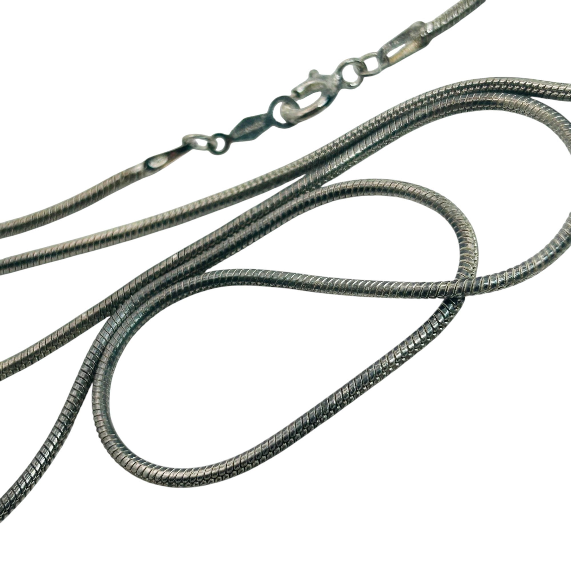 Signed Sterling Round Snake Chain Necklace