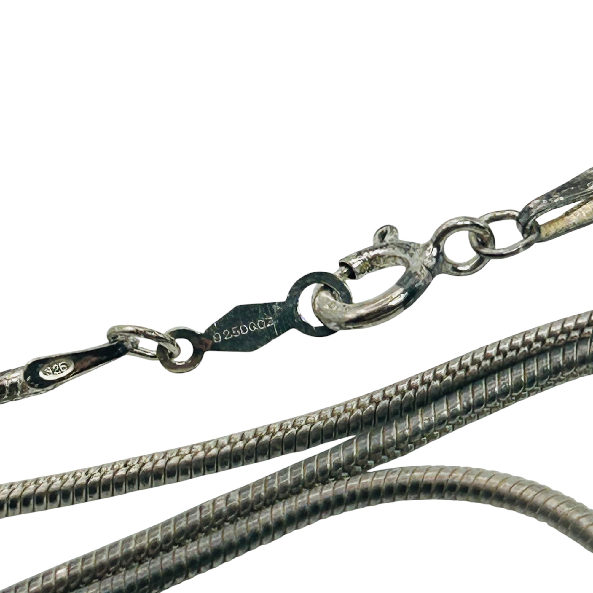 Signed Sterling Round Snake Chain Necklace