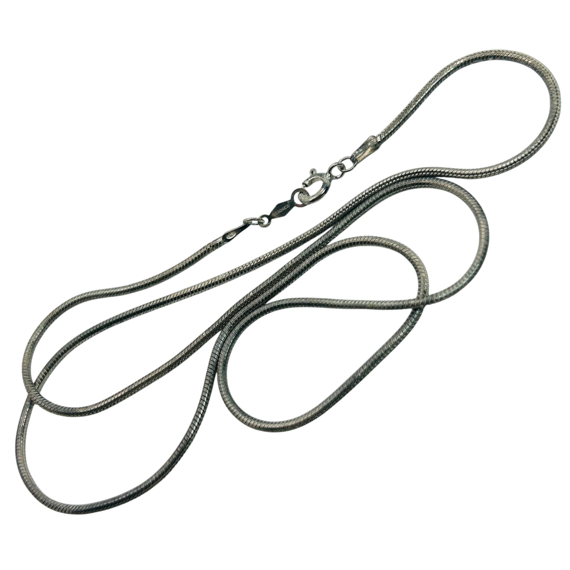 Signed Sterling Round Snake Chain Necklace