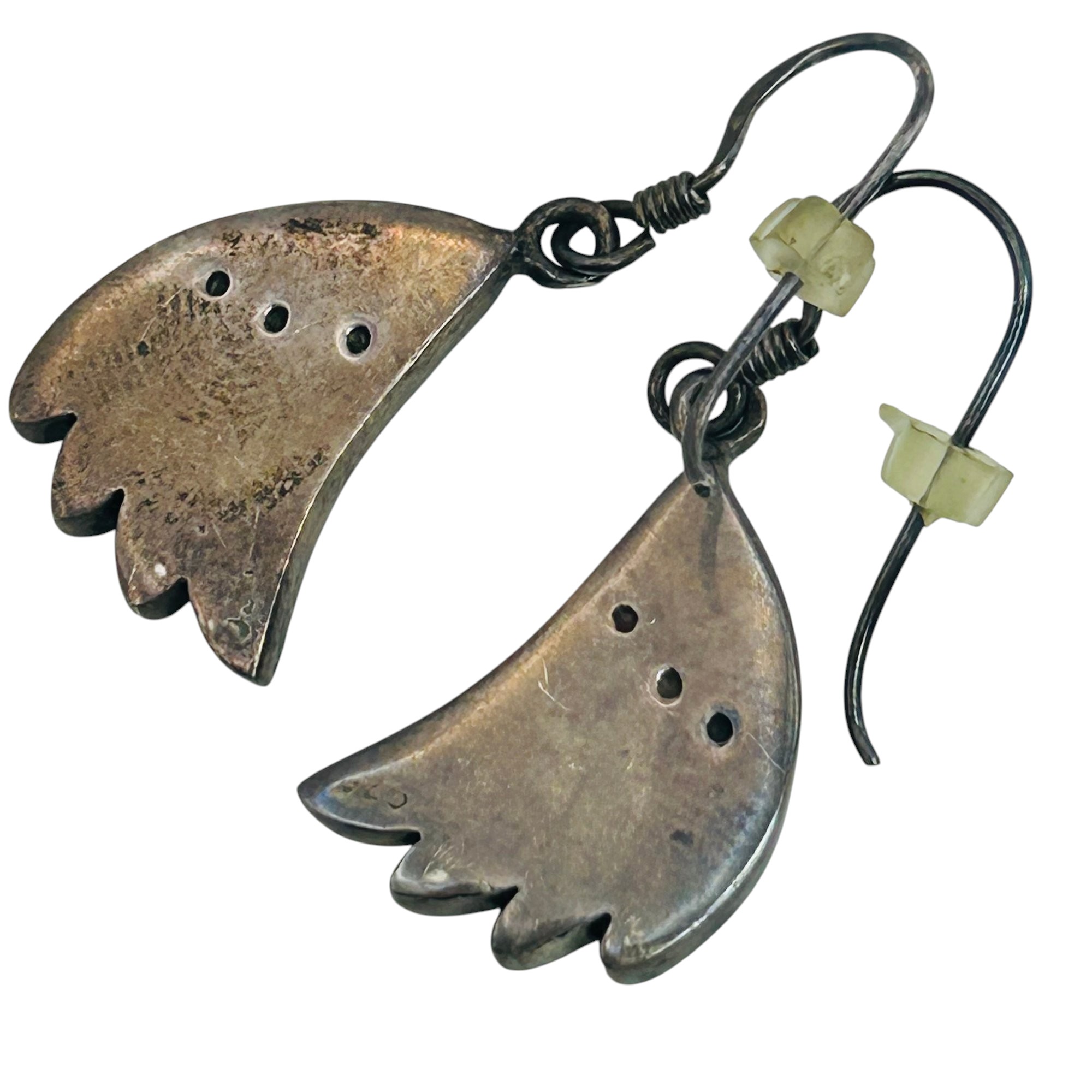 Southwest Sterling Inlay Wing Earrings