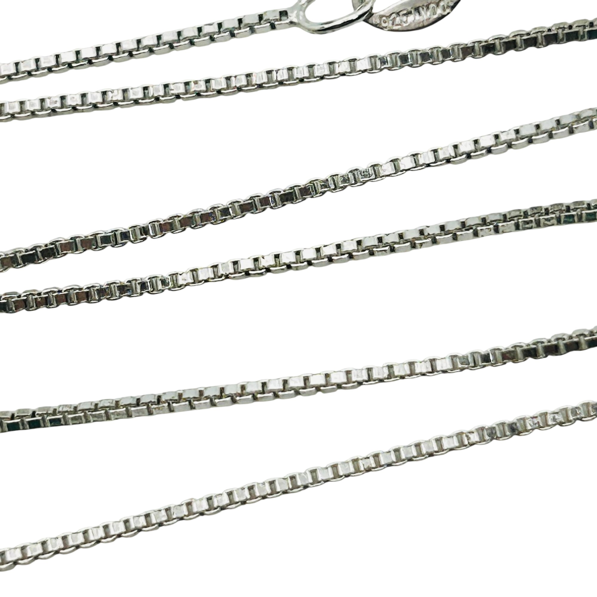 Signed Sterling Box Chain Necklace