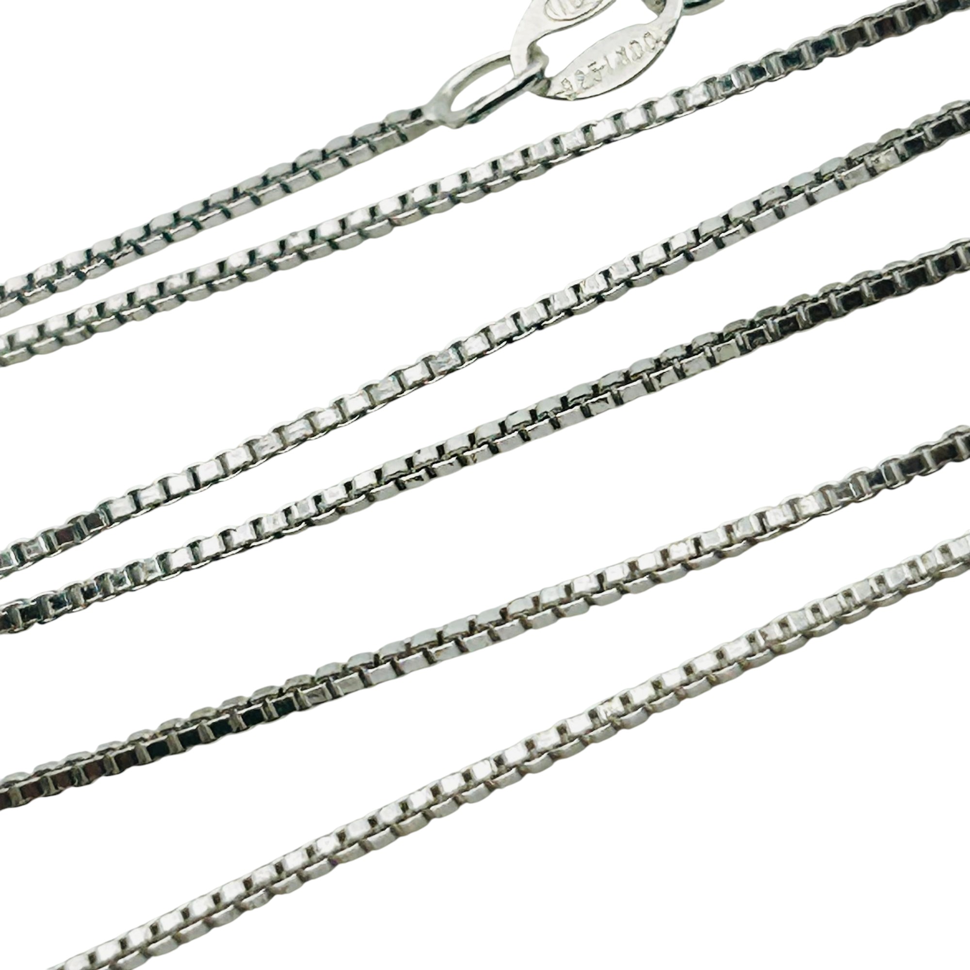 Signed Sterling Box Chain Necklace