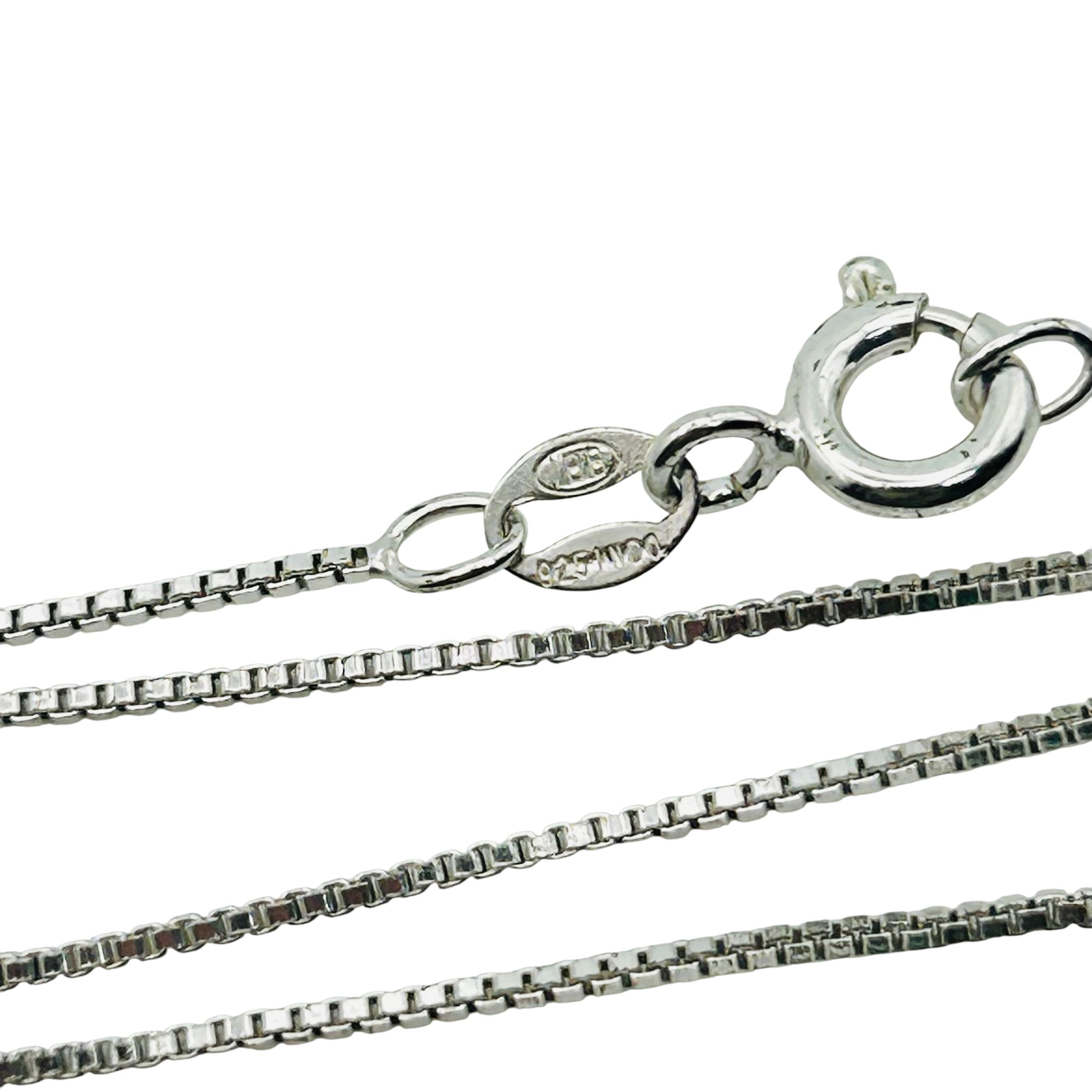 Signed Sterling Box Chain Necklace
