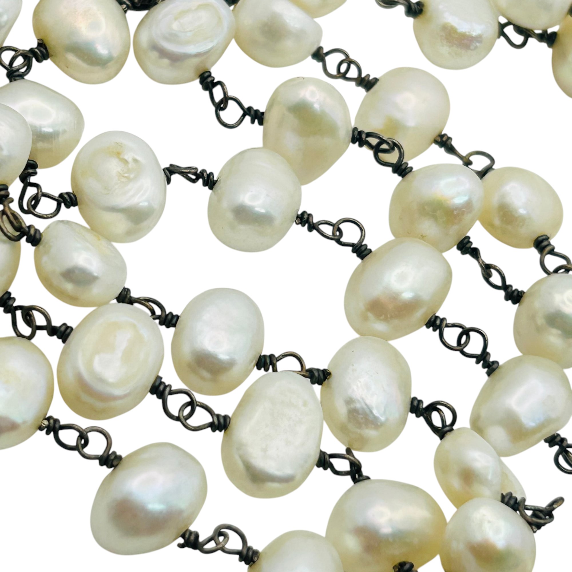 Sterling Long Pearl Necklace