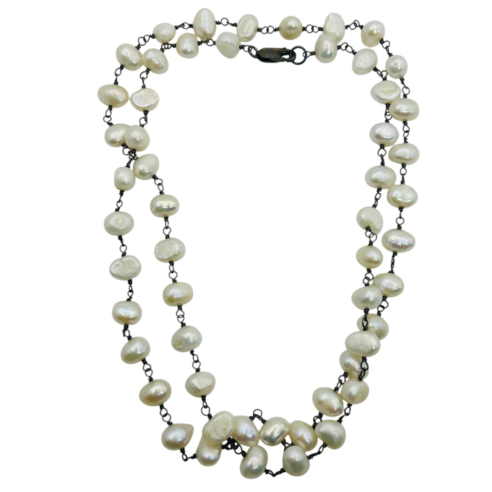 Sterling Long Pearl Necklace