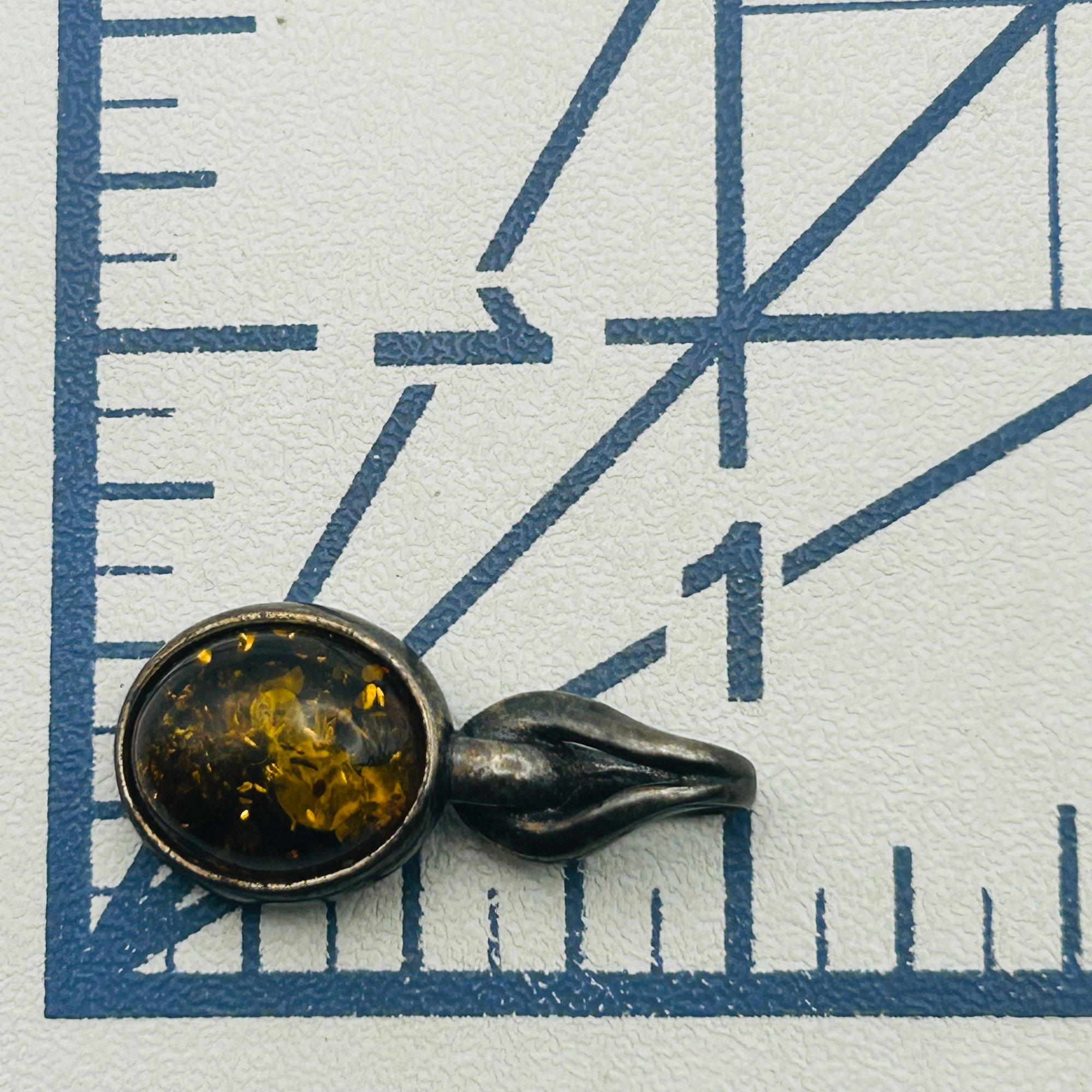 Sterling Amber Pendant
