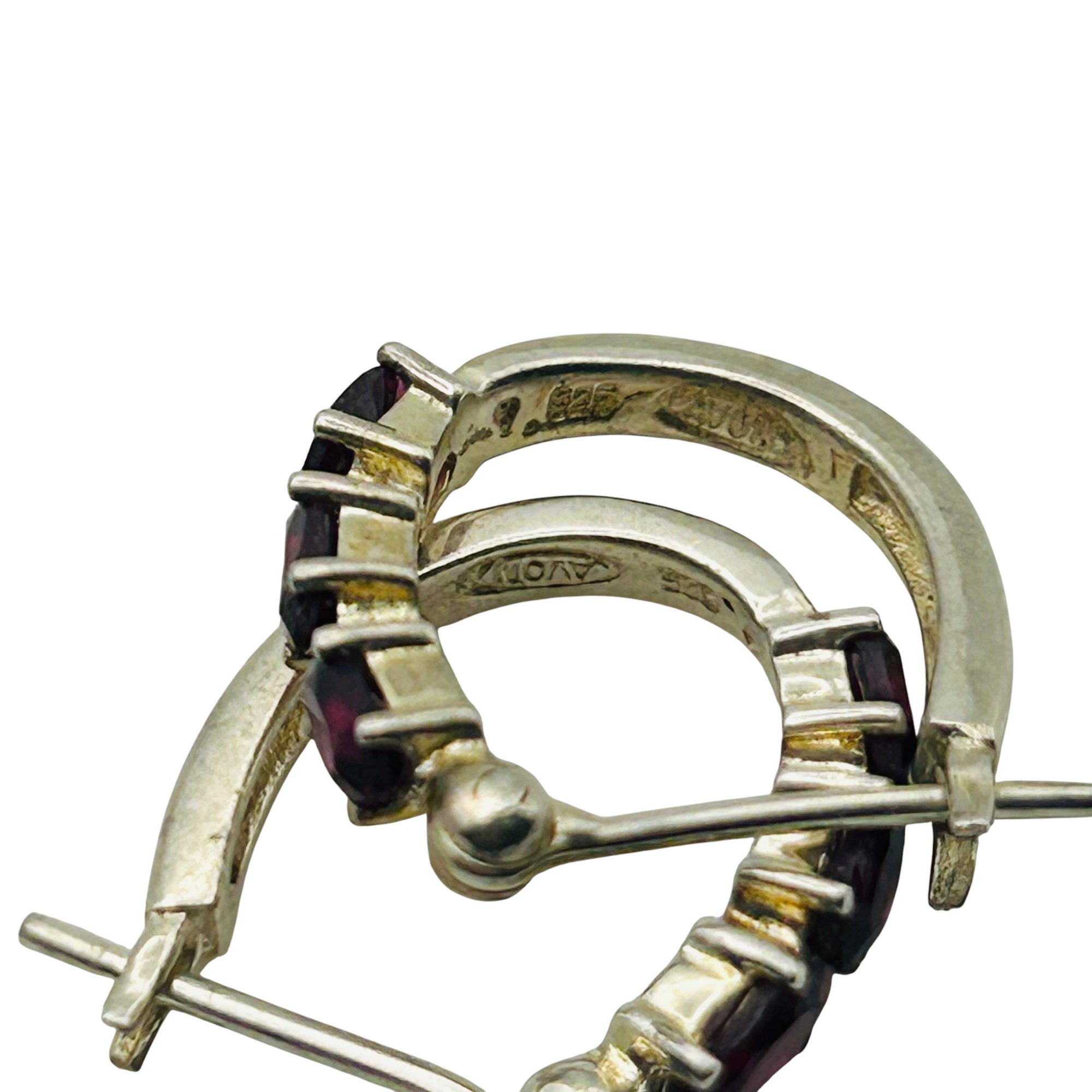 Avon Sterling Garnet Earrings