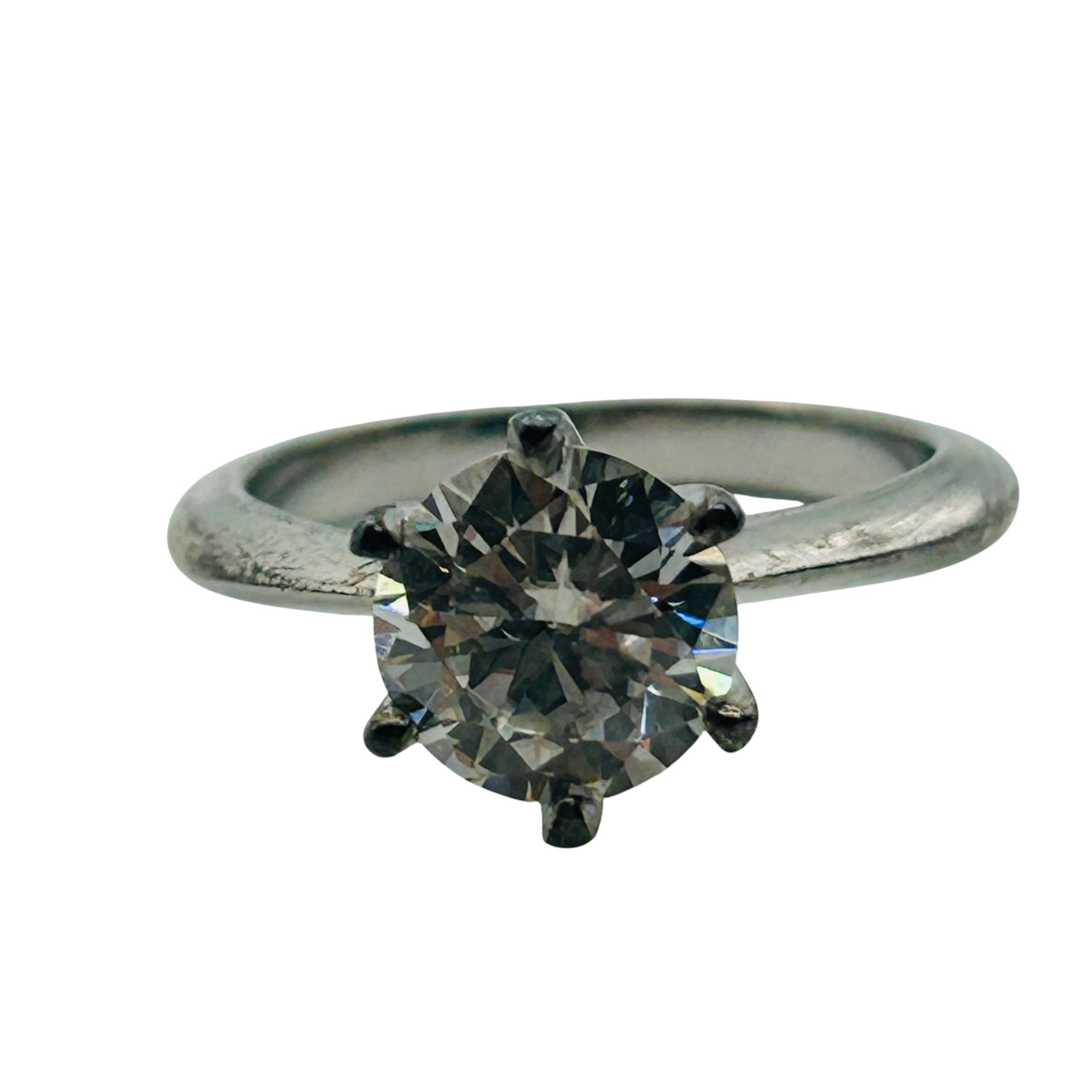 Sterling Diamond 2 Ct Ring Sz 6