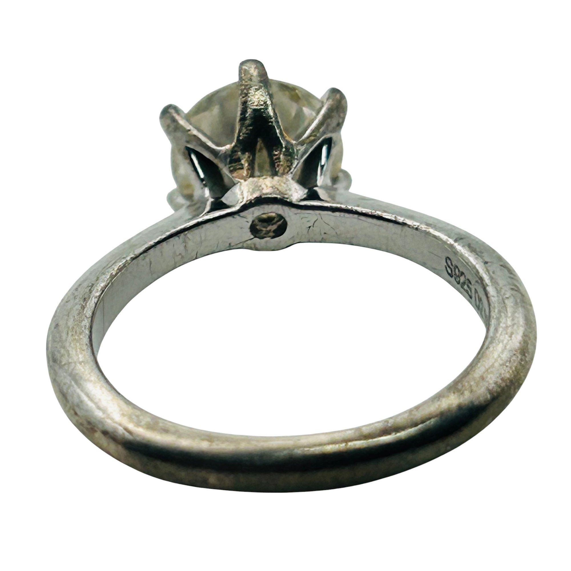 Sterling Diamond 2 Ct Ring Sz 6