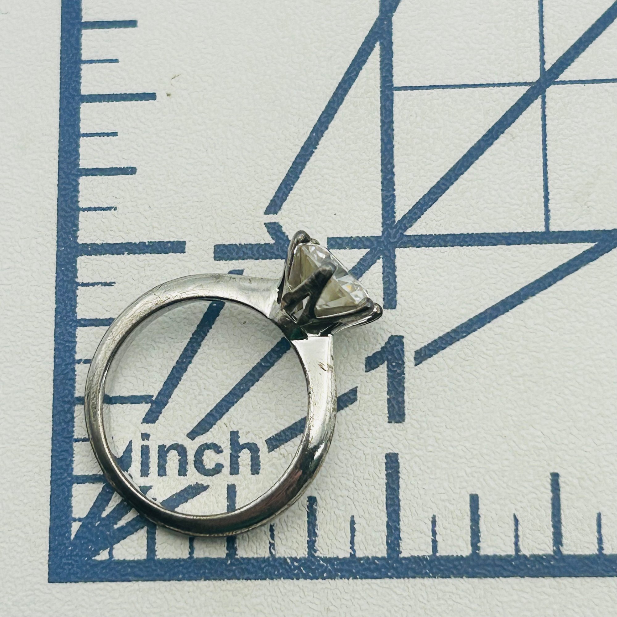 Sterling Diamond 2 Ct Ring Sz 6