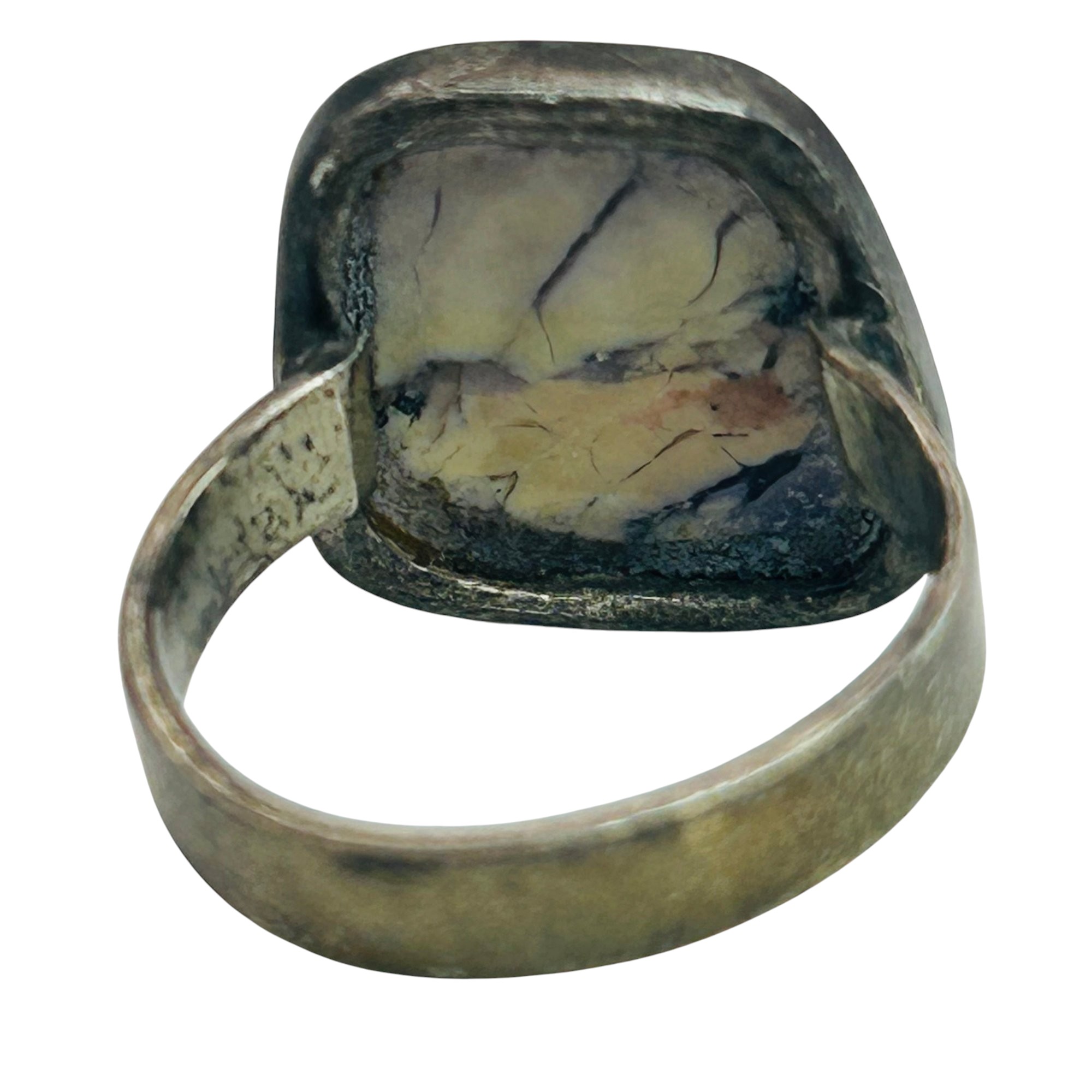 Sterling Tiffany Stone Cabochon Ring Sz 6