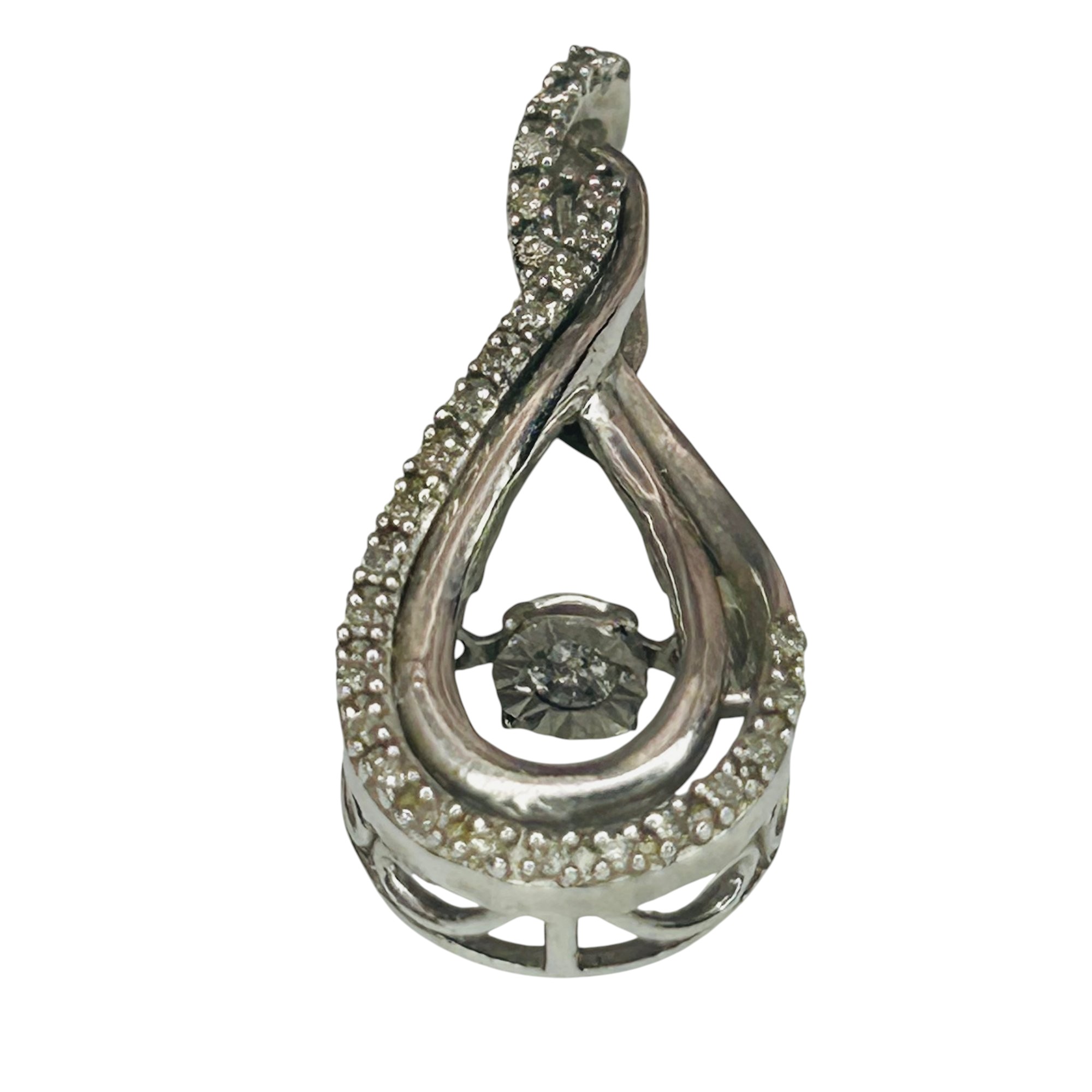 Sterling Diamond Infinity Pendant