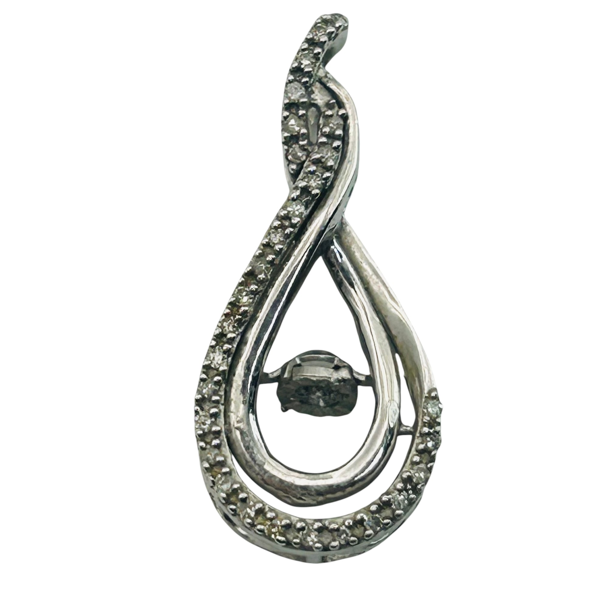 Sterling Diamond Infinity Pendant