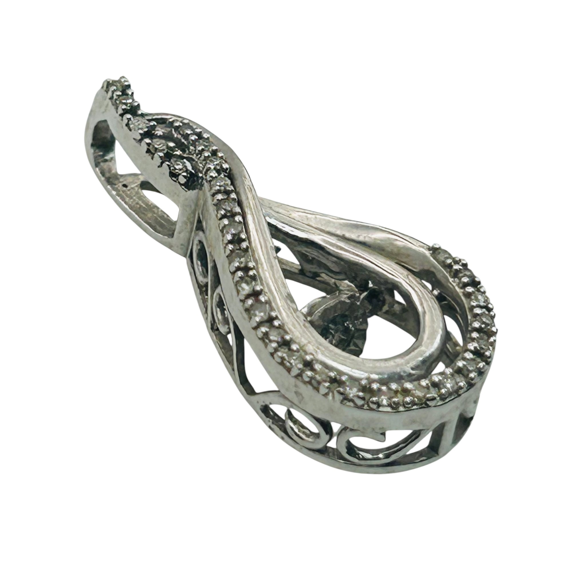 Sterling Diamond Infinity Pendant