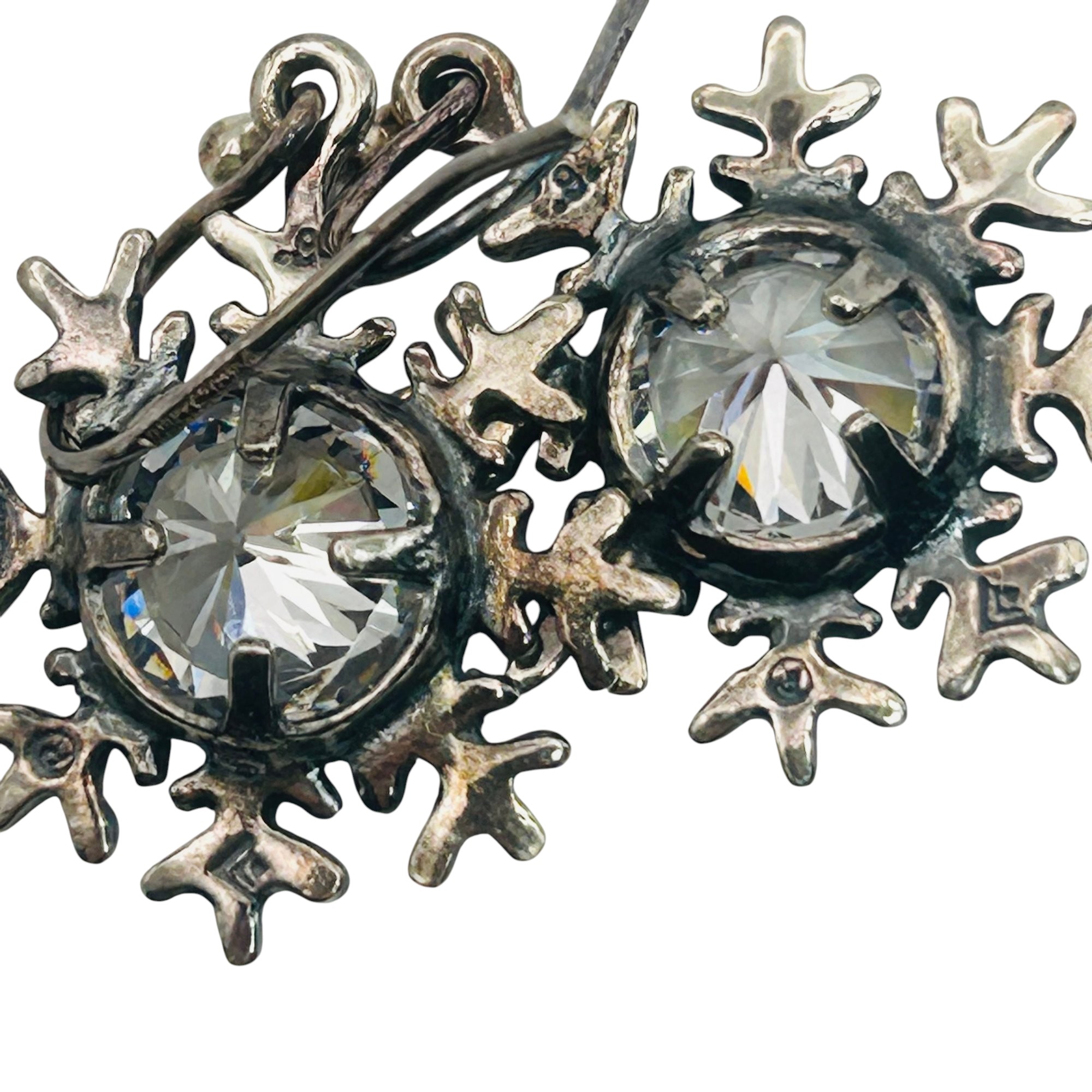 Silpada Sterling Rhinestone Snow Flake Earrings