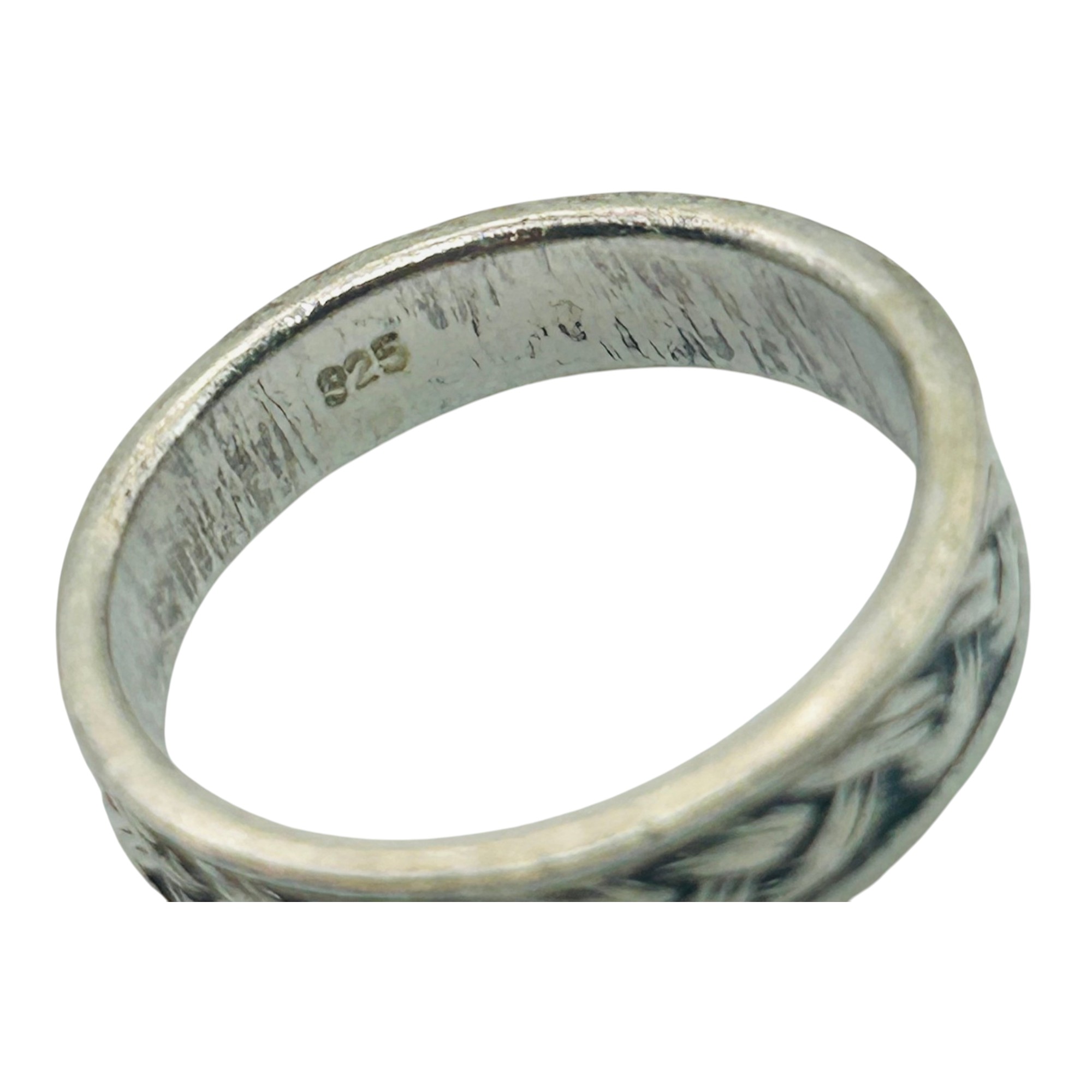 Sterling Wheat Detail Ring Sz 8