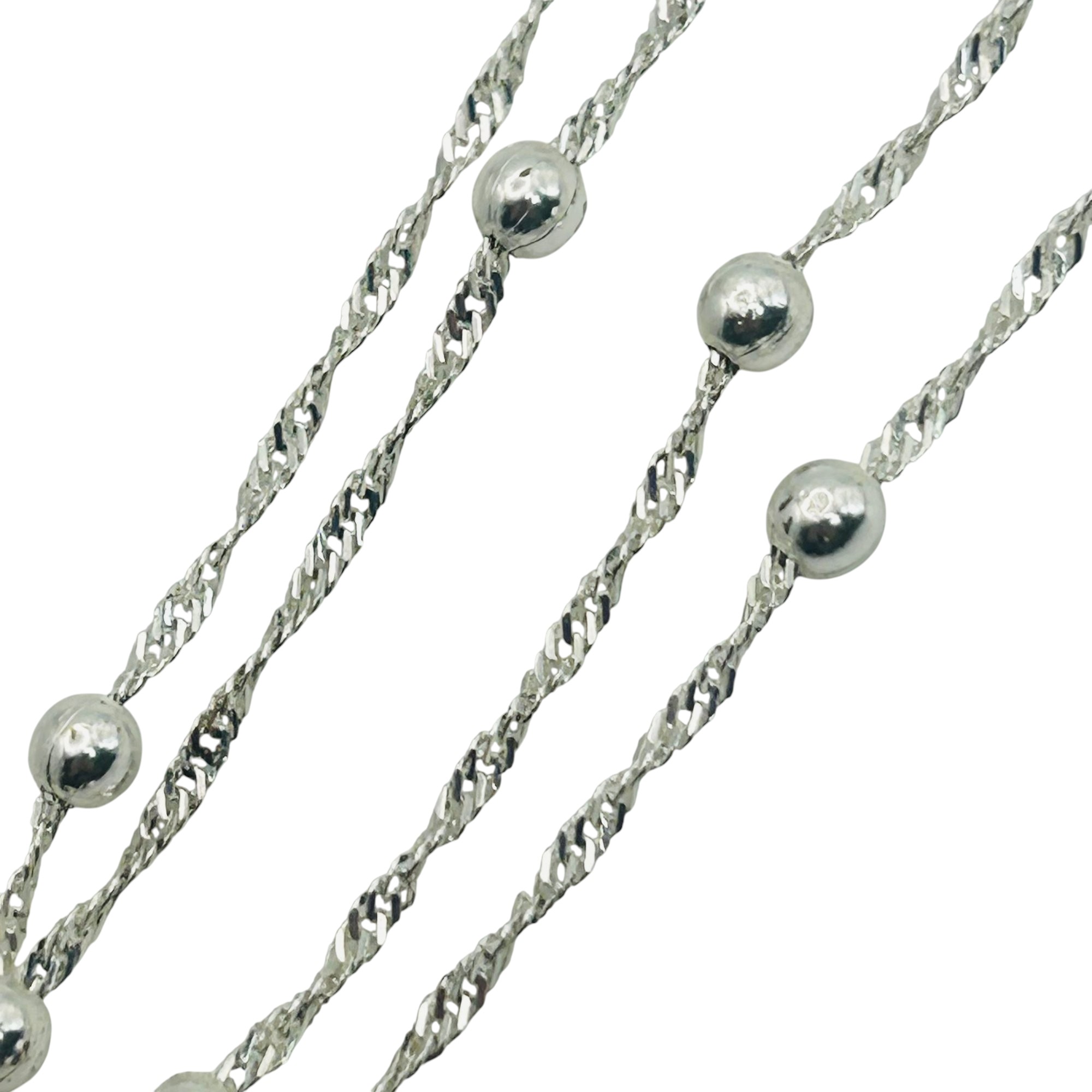 Signed Italy Sterling Twisted Curb Chain Necklace