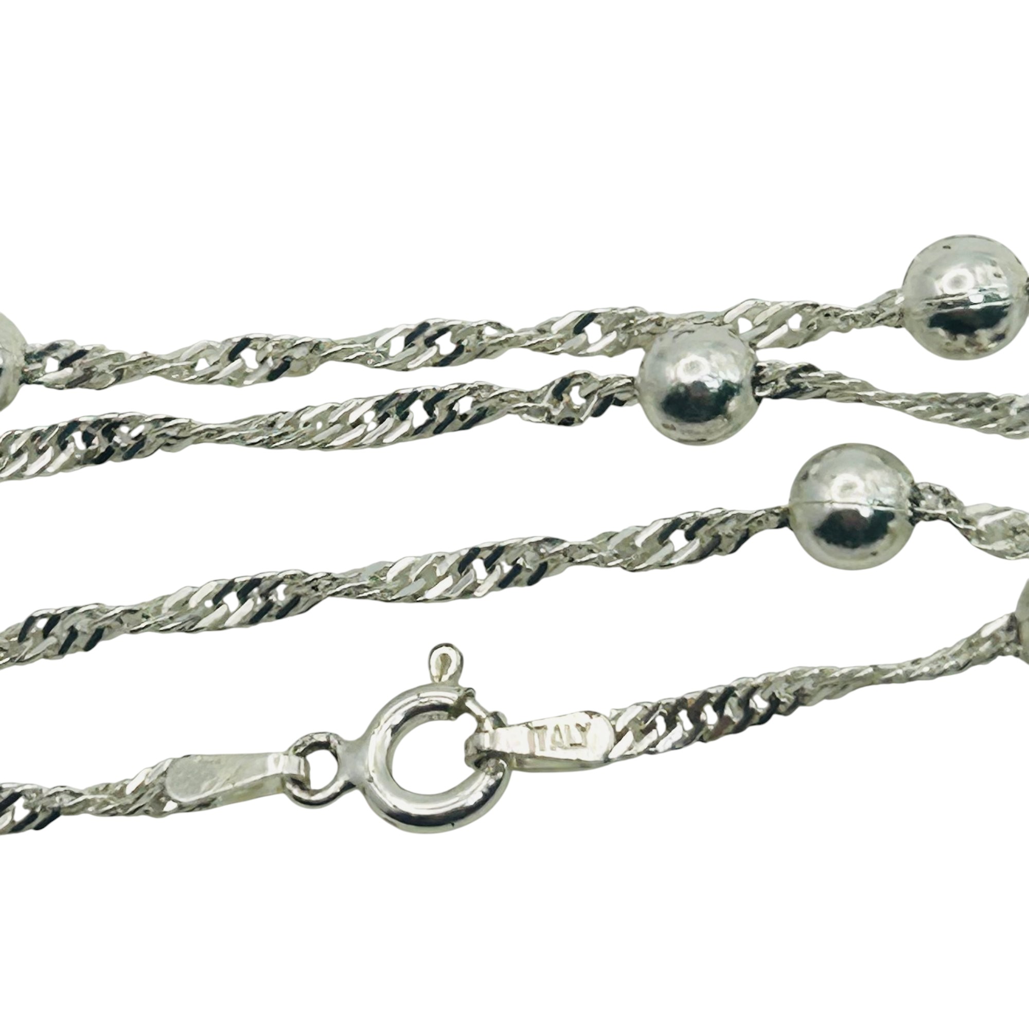 Signed Italy Sterling Twisted Curb Chain Necklace