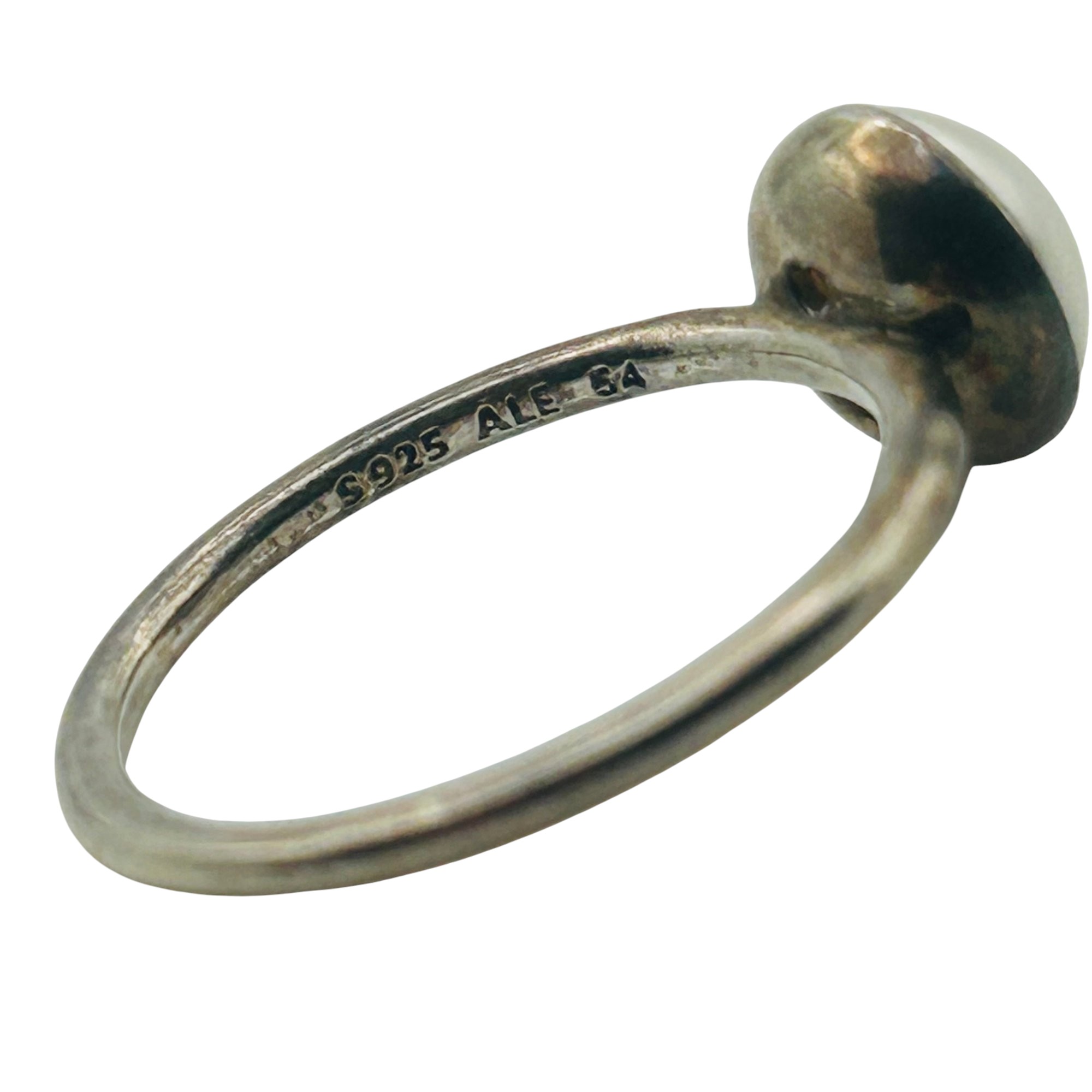 Signed Sterling Pearl Ring Sz 7